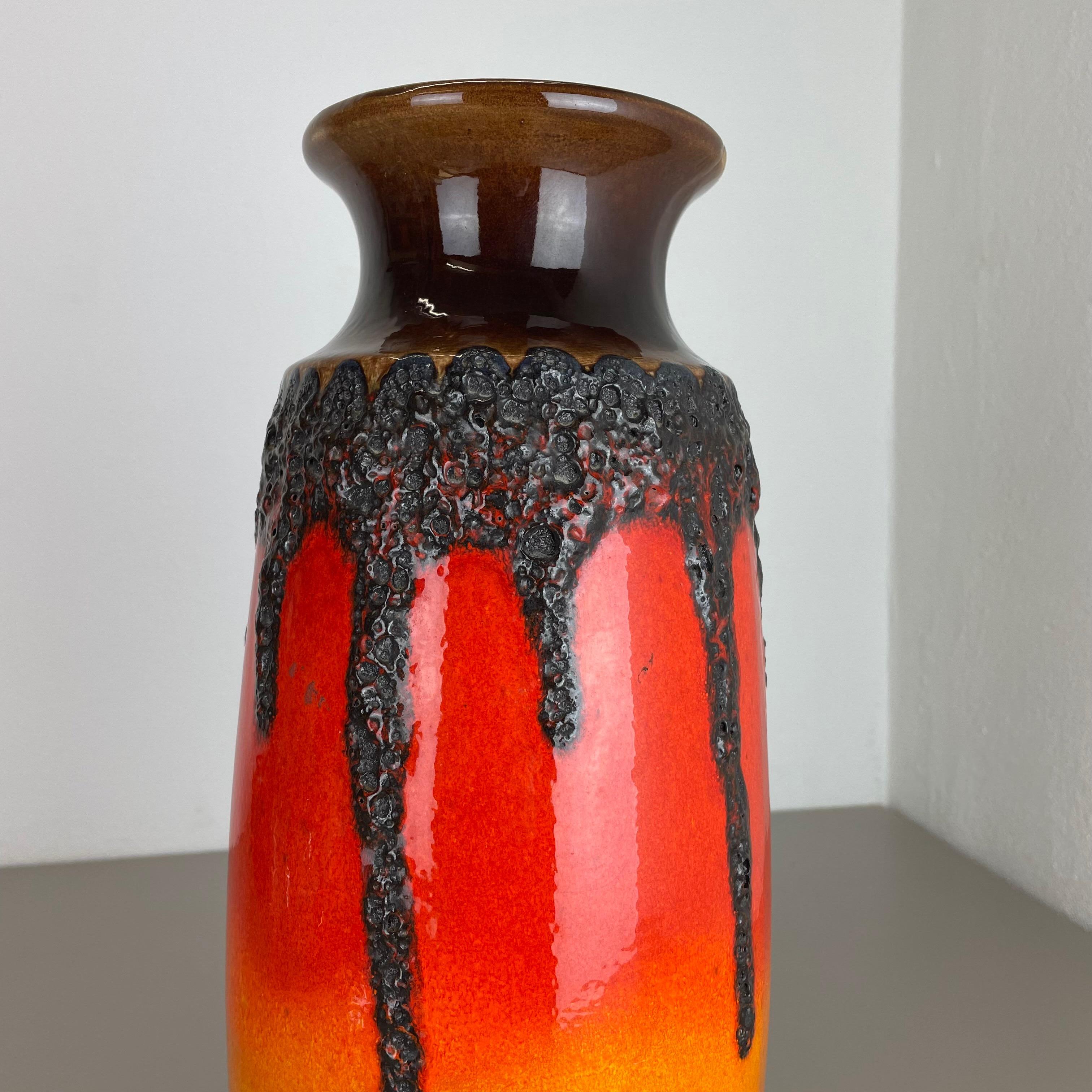 Super Color 41cm Kruzige Fat Lava Mehrfarbige Vase Scheurich, Deutschland WGP, 1970er Jahre im Angebot 4