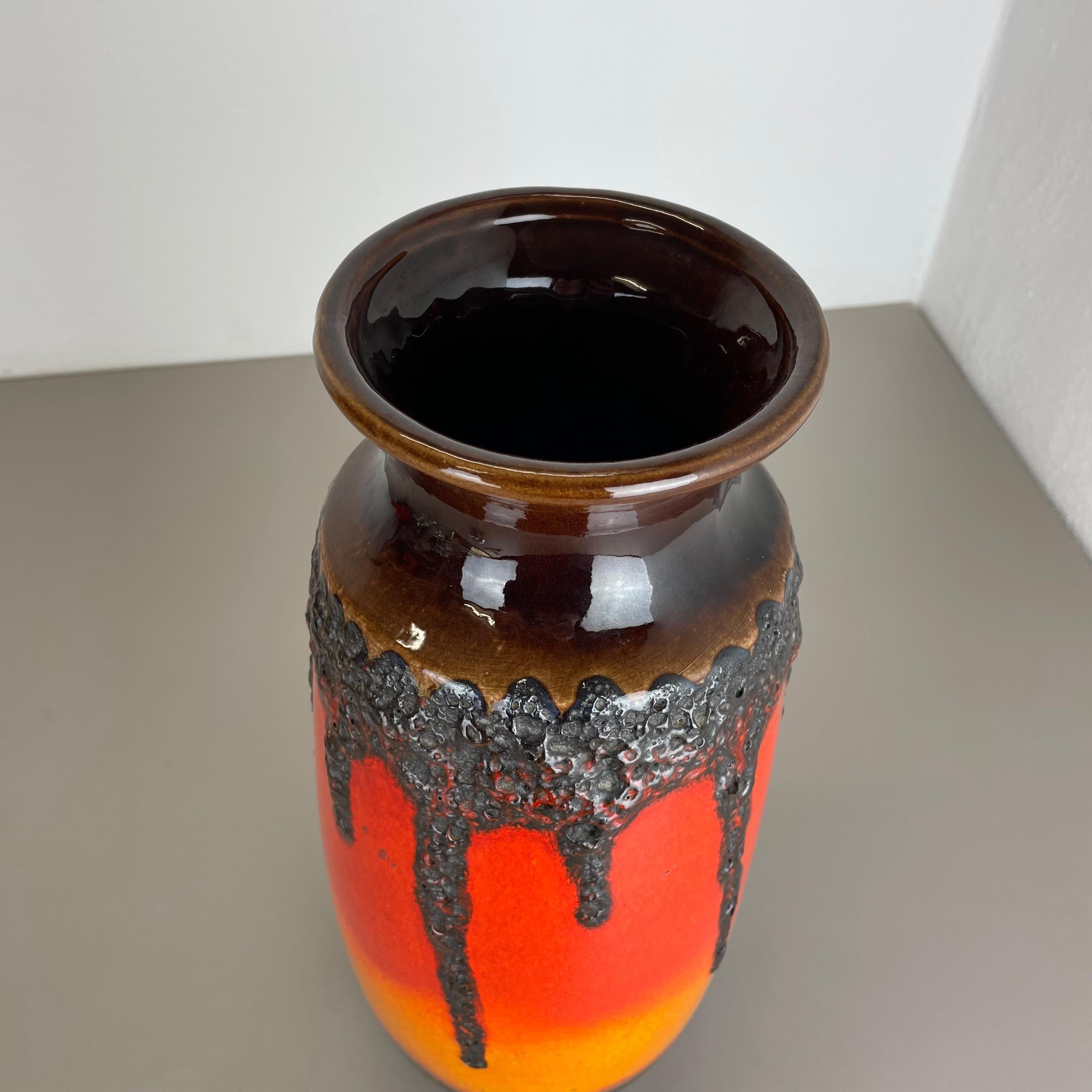 Super Color 41cm Kruzige Fat Lava Mehrfarbige Vase Scheurich, Deutschland WGP, 1970er Jahre im Angebot 5