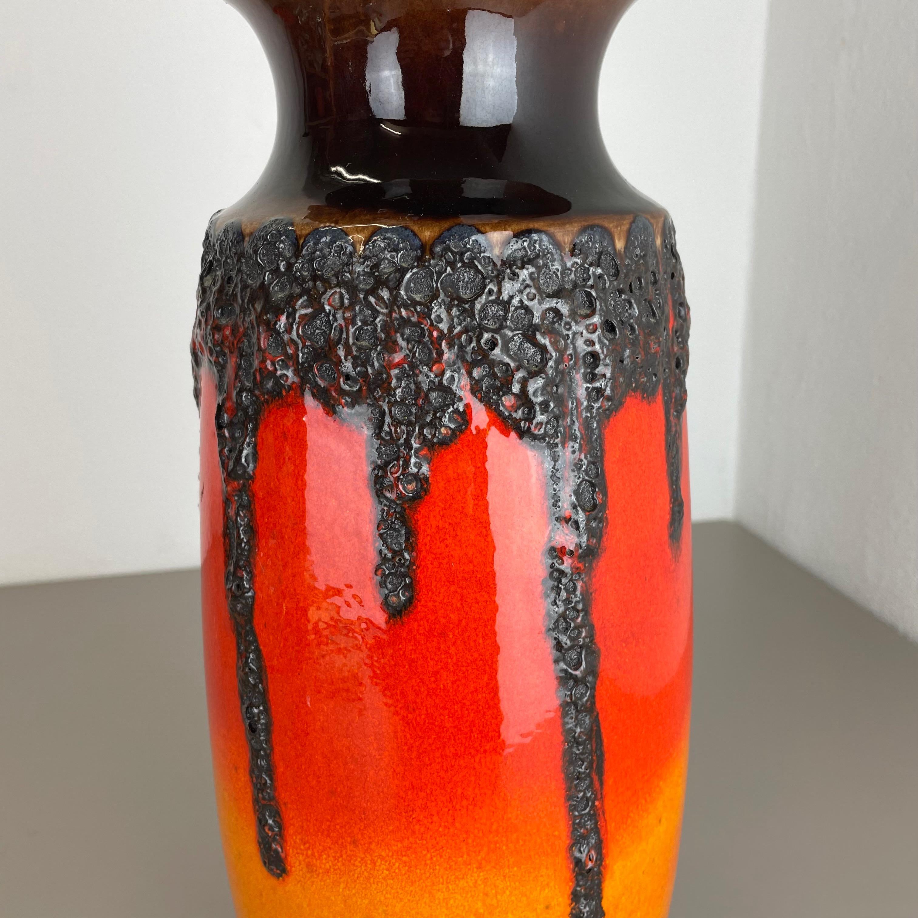 Super Color 41cm Kruzige Fat Lava Mehrfarbige Vase Scheurich, Deutschland WGP, 1970er Jahre im Angebot 6