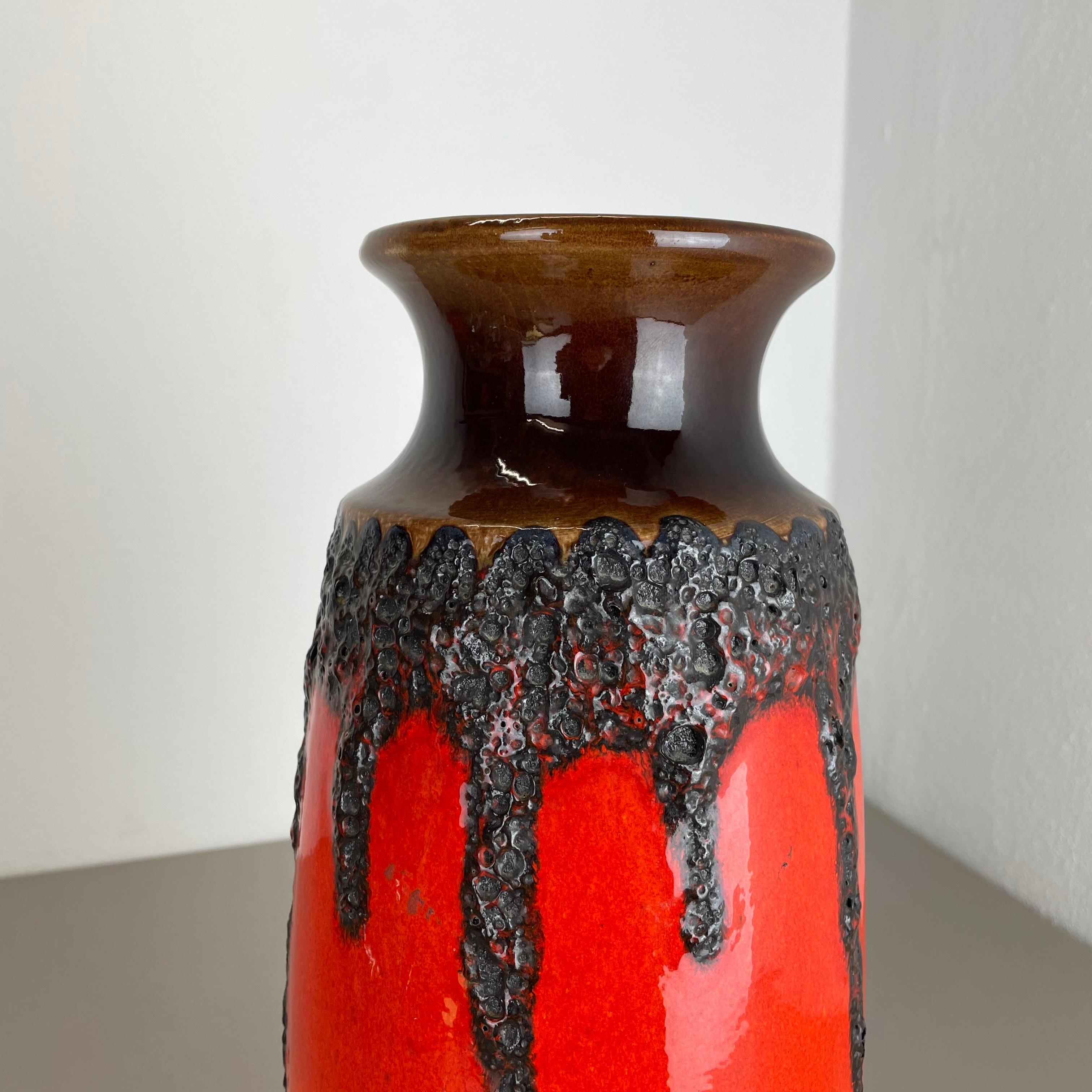 Super Color 41cm Kruzige Fat Lava Mehrfarbige Vase Scheurich, Deutschland WGP, 1970er Jahre (Keramik) im Angebot