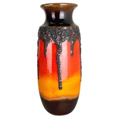 Super Color 41cm Kruzige Fat Lava Mehrfarbige Vase Scheurich, Deutschland WGP, 1970er Jahre
