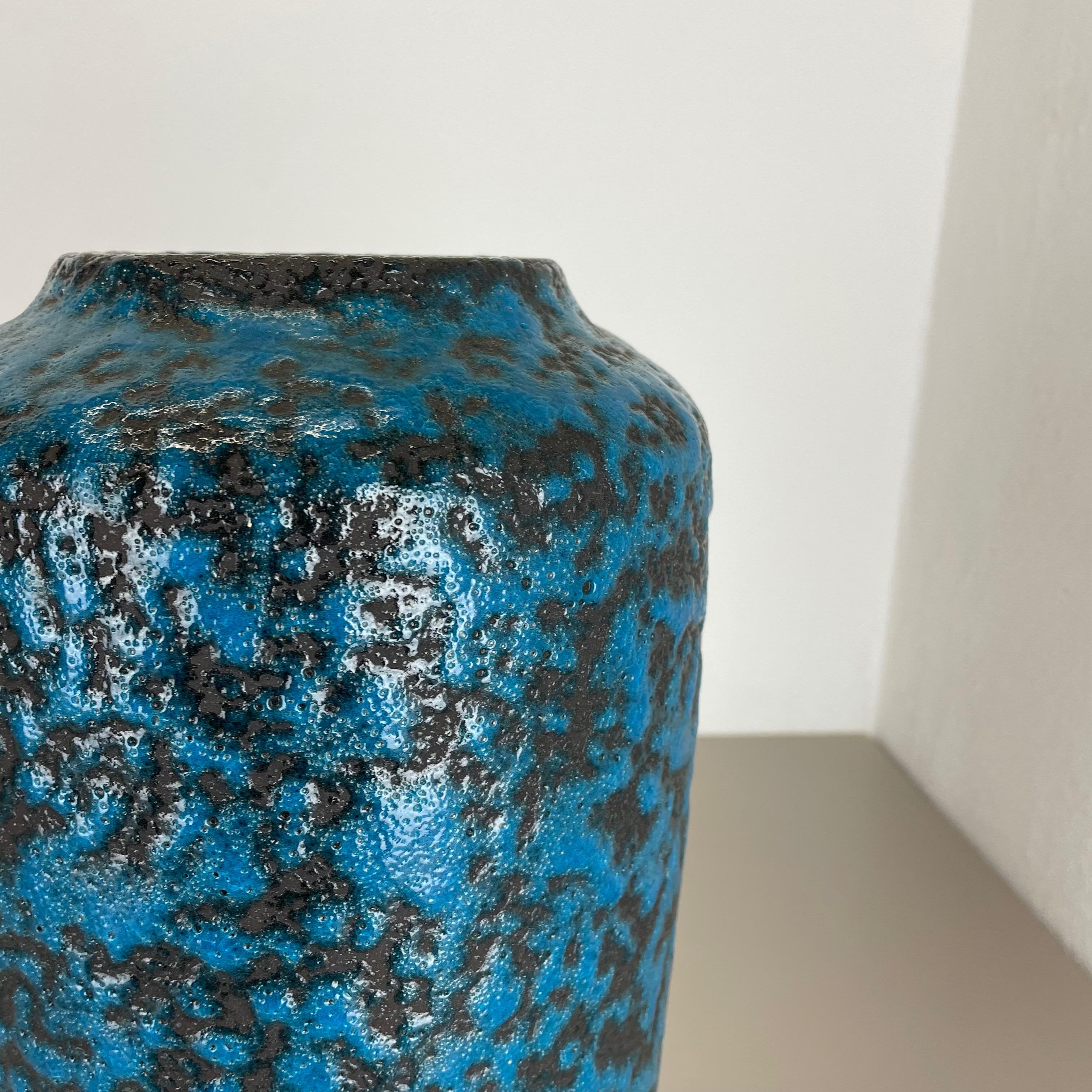 Super Color Crusty Fat Lava Blue 38cm Floor Vase Scheurich, Germany WGP, 1970s For Sale 4