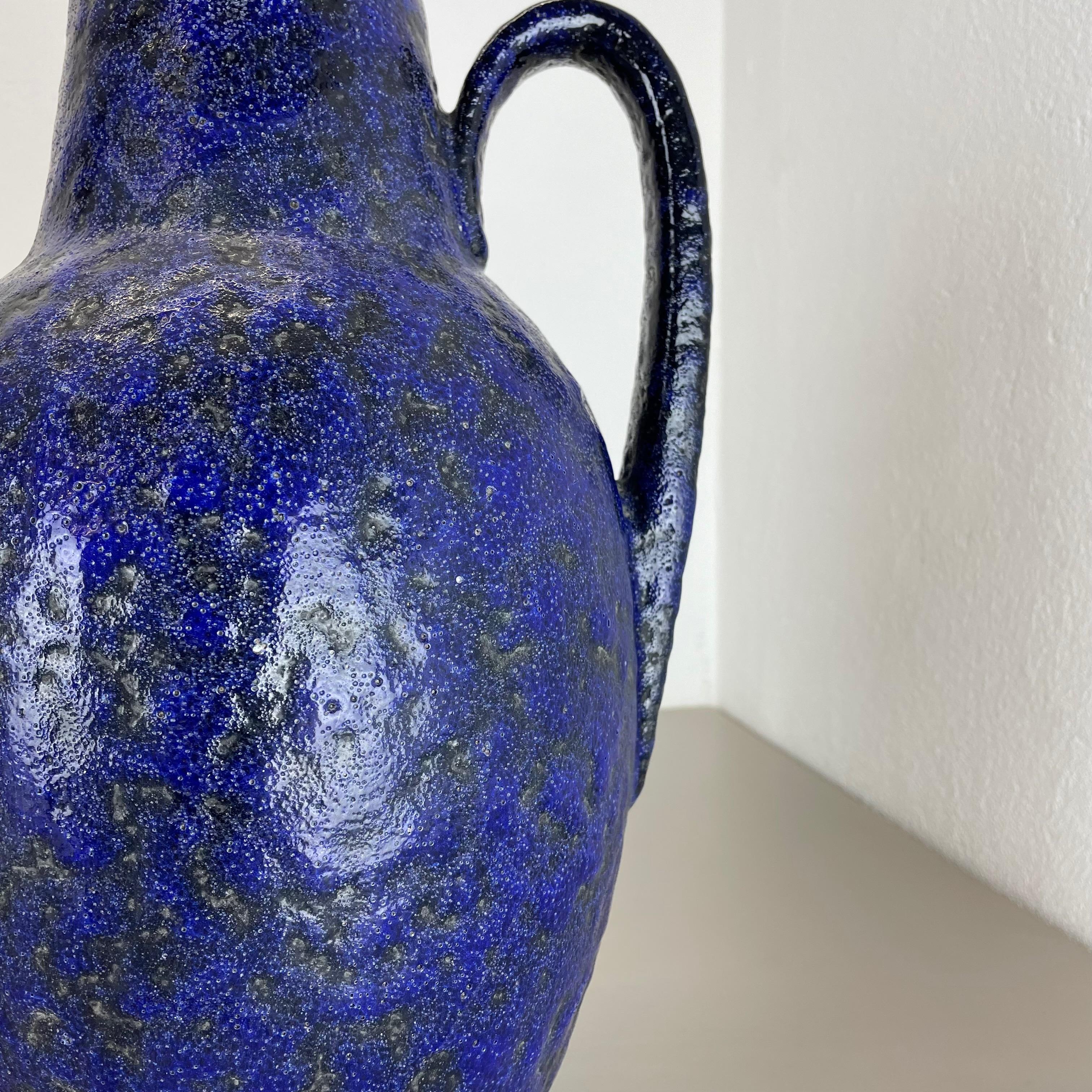 Super Color Crusty Fat Lava Blue Floor Vase Scheurich, Germany WGP, 1970s For Sale 3