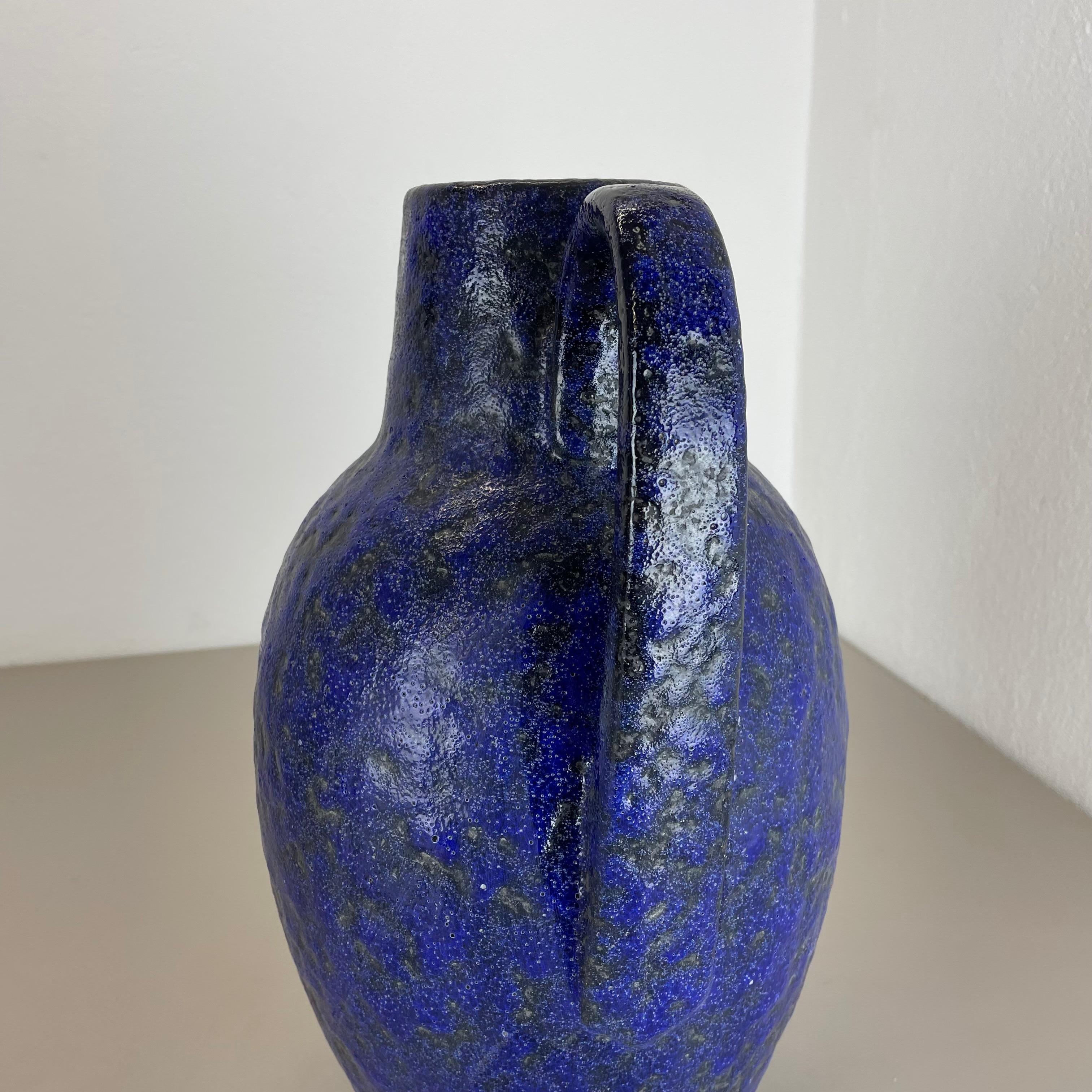 Super Color Crusty Fat Lava Blue Floor Vase Scheurich, Germany WGP, 1970s For Sale 4