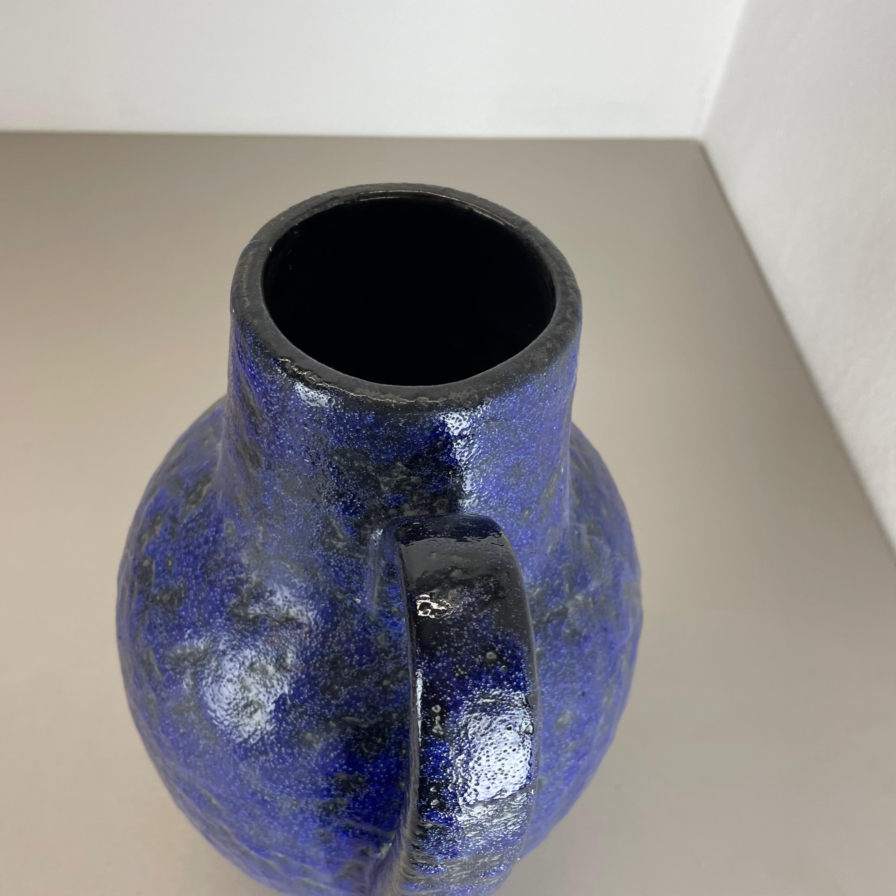 Super Color Crusty Fat Lava Blue Floor Vase Scheurich, Germany WGP, 1970s For Sale 5