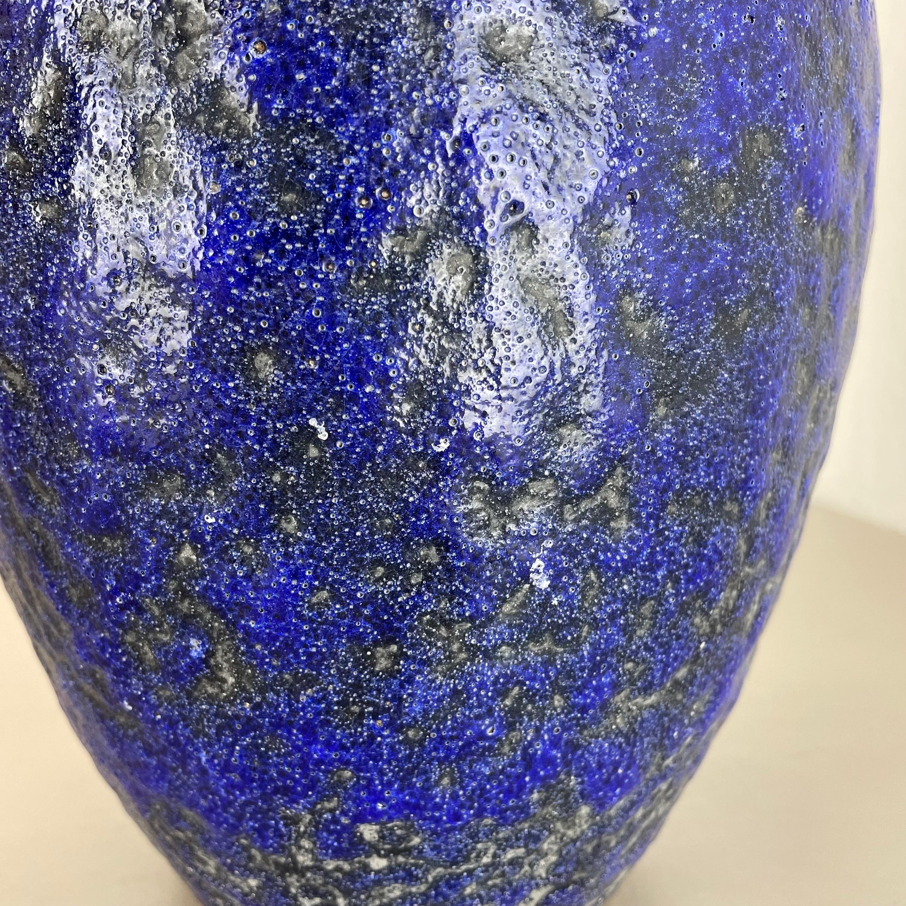 Super Color Crusty Fat Lava Blue Floor Vase Scheurich, Germany WGP, 1970s For Sale 8