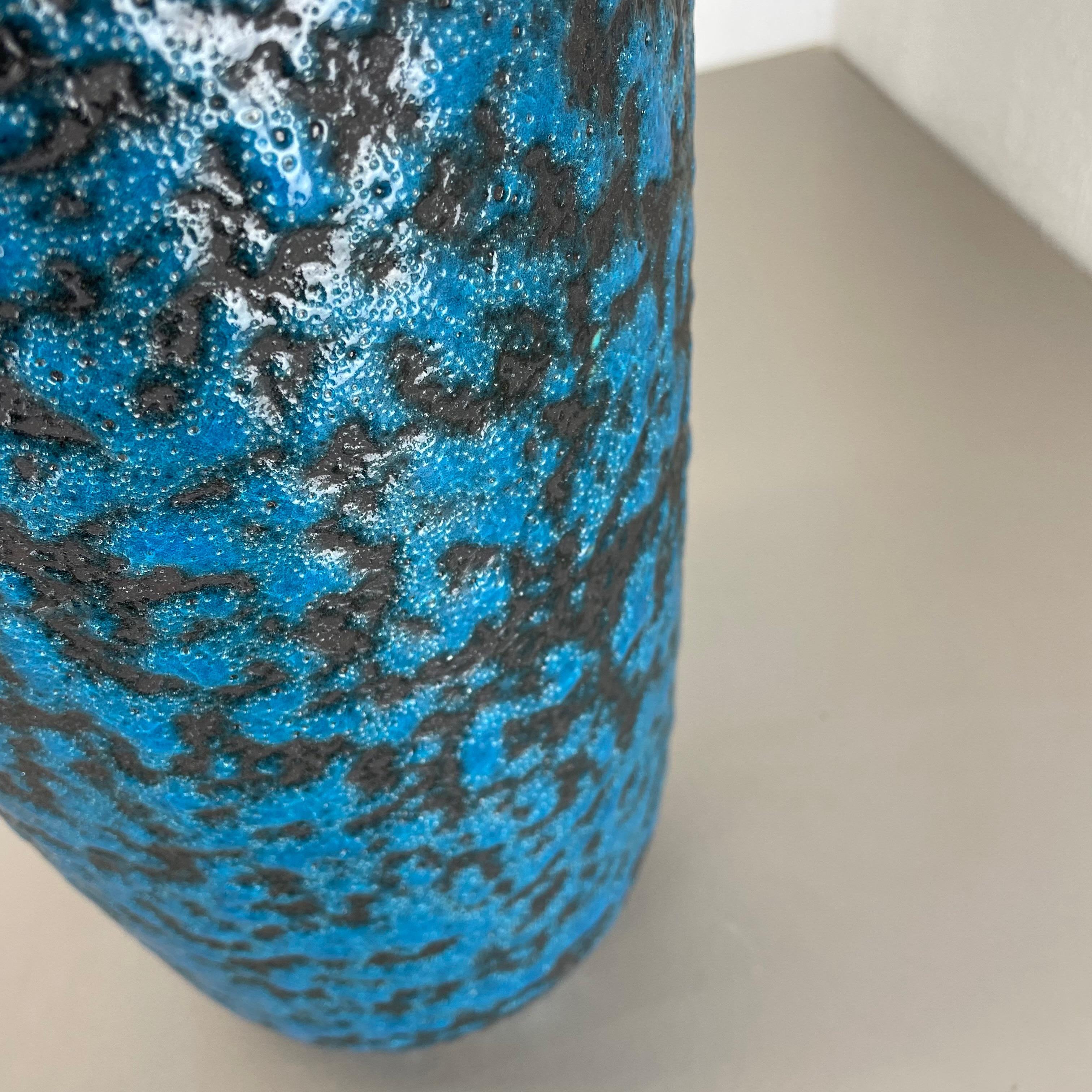 Super Color Crusty Fat Lava Blue 38cm Floor Vase Scheurich, Germany WGP, 1970s For Sale 10