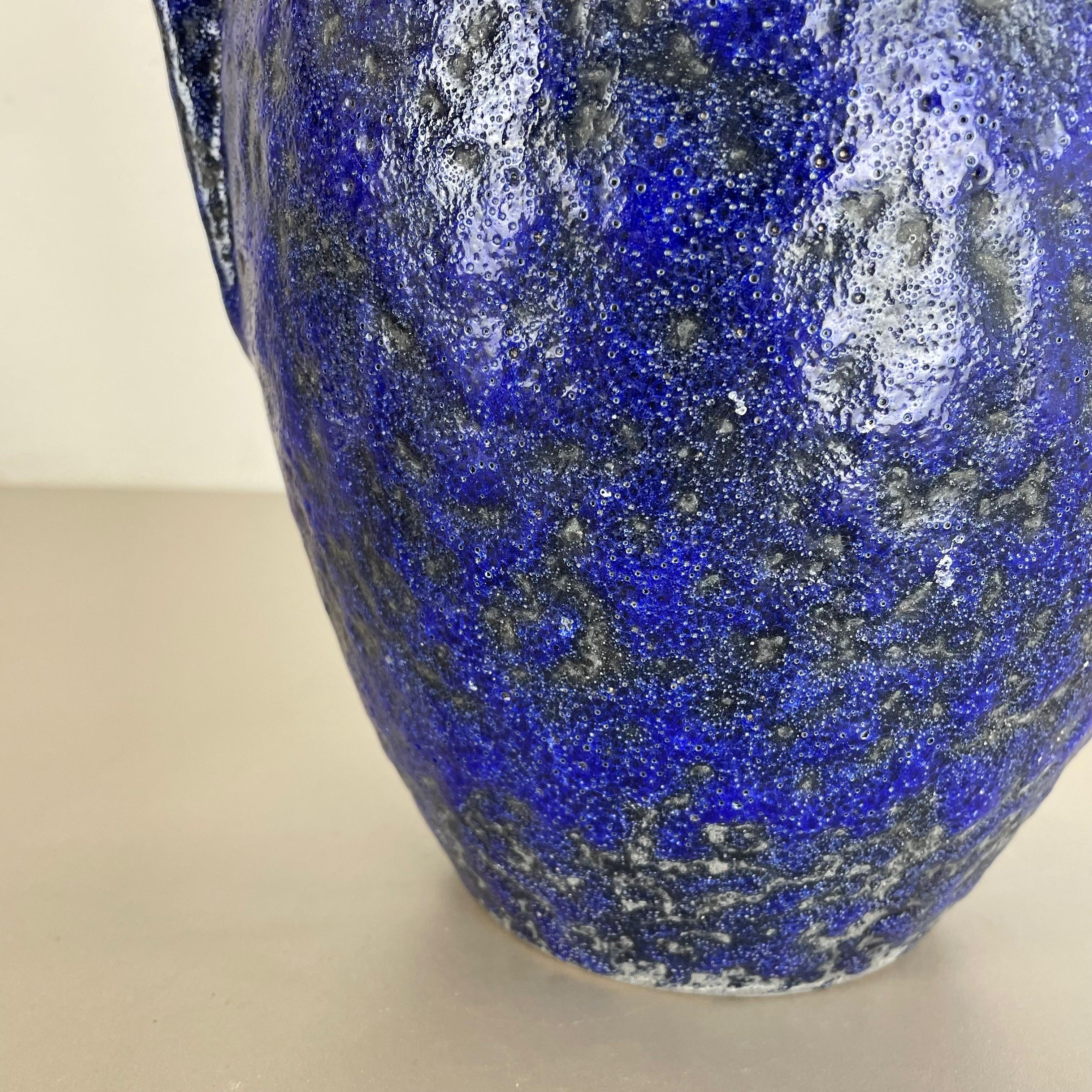 Super Color Crusty Fat Lava Blue Floor Vase Scheurich, Germany WGP, 1970s For Sale 9