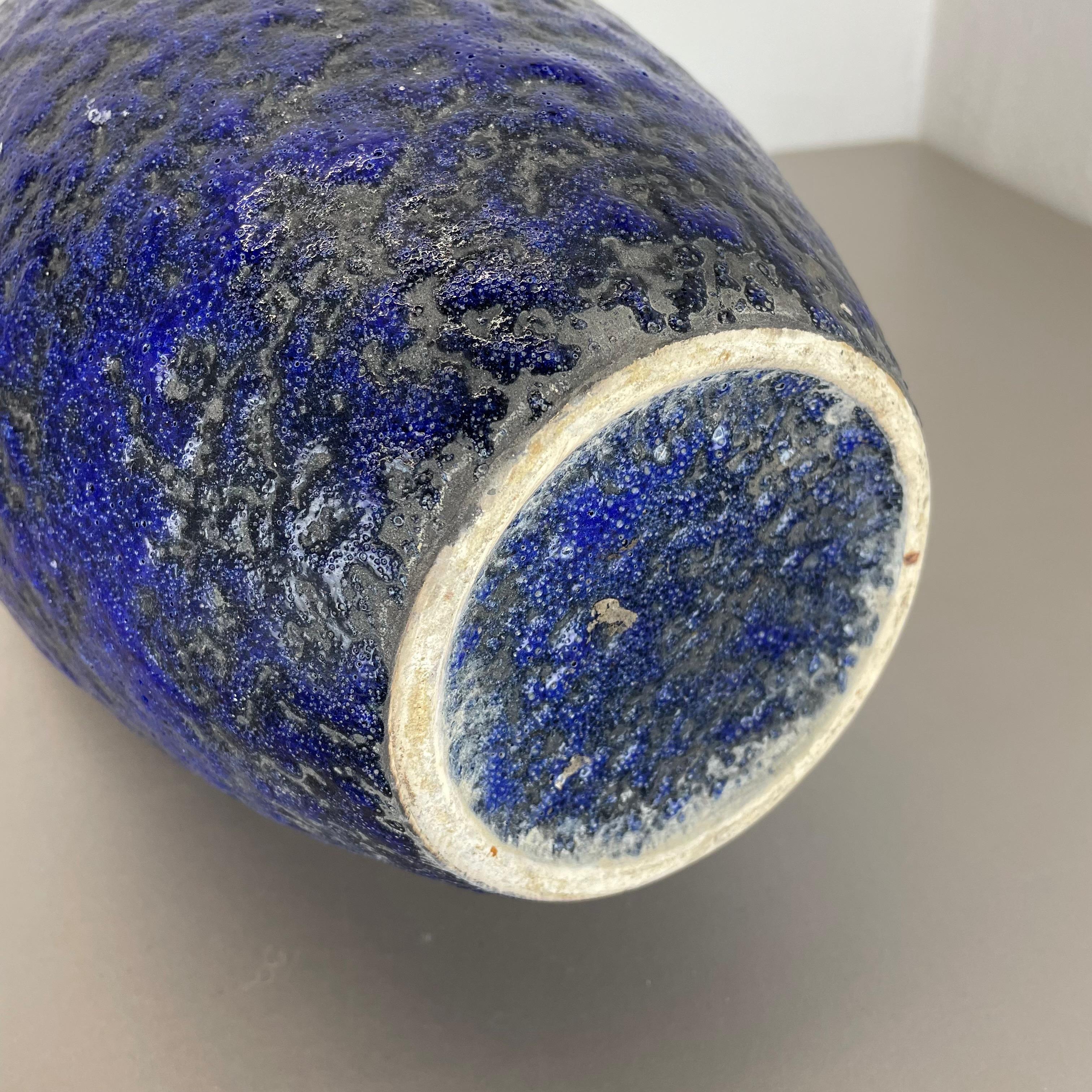 Super Color Crusty Fat Lava Blue Floor Vase Scheurich, Germany WGP, 1970s For Sale 10