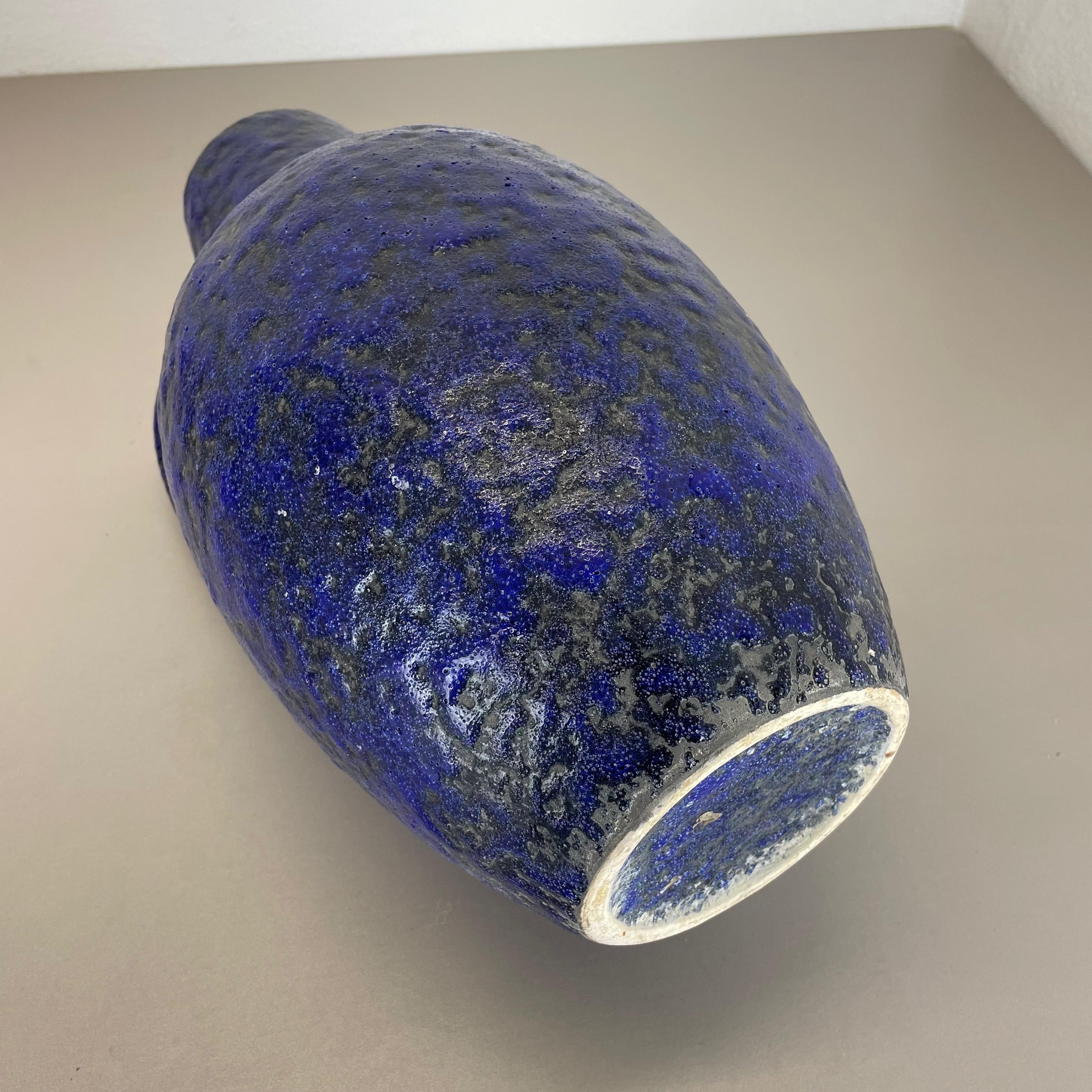 Super Color Crusty Fat Lava Blue Floor Vase Scheurich, Germany WGP, 1970s For Sale 11