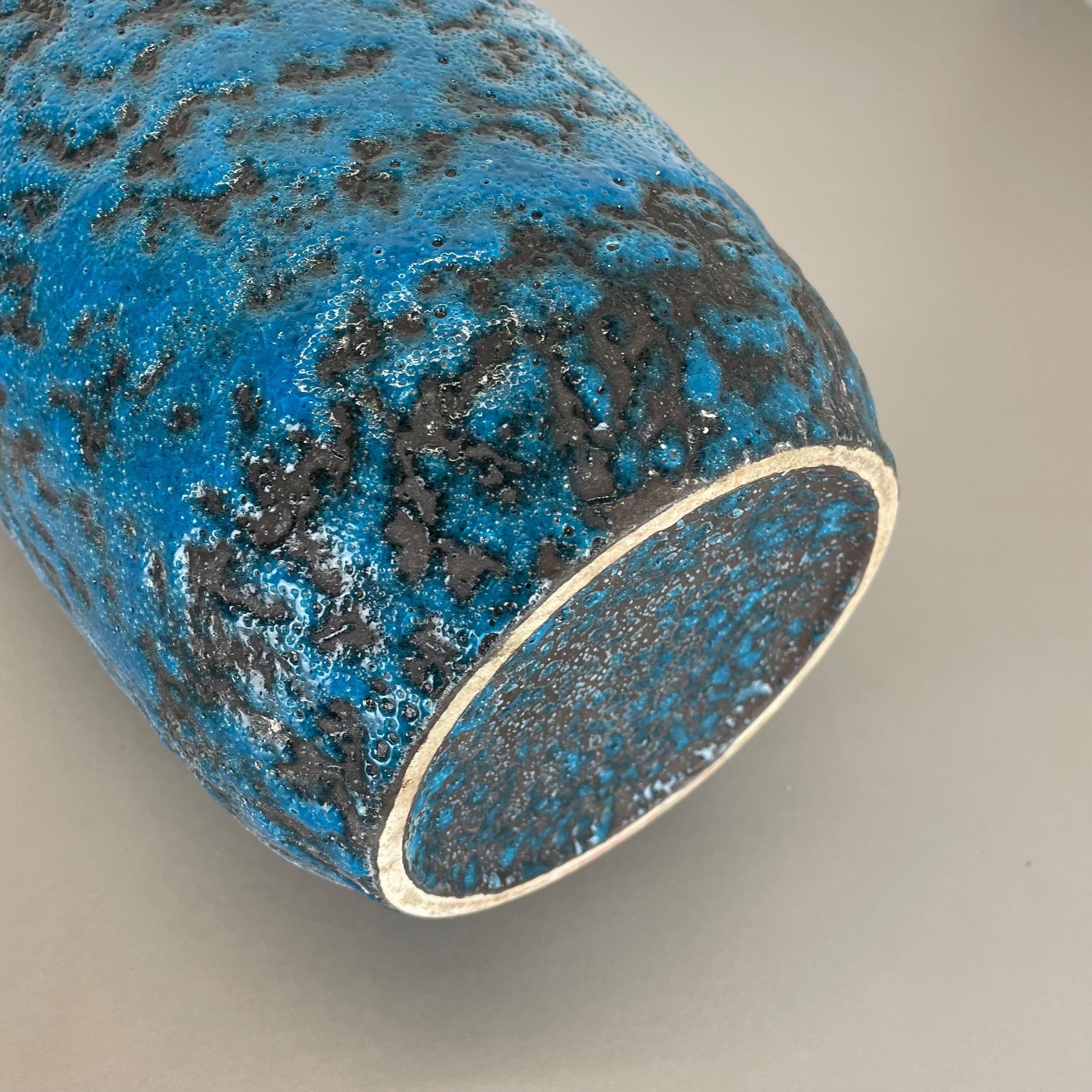 Super Color Crusty Fat Lava Blue 38cm Floor Vase Scheurich, Germany WGP, 1970s For Sale 13