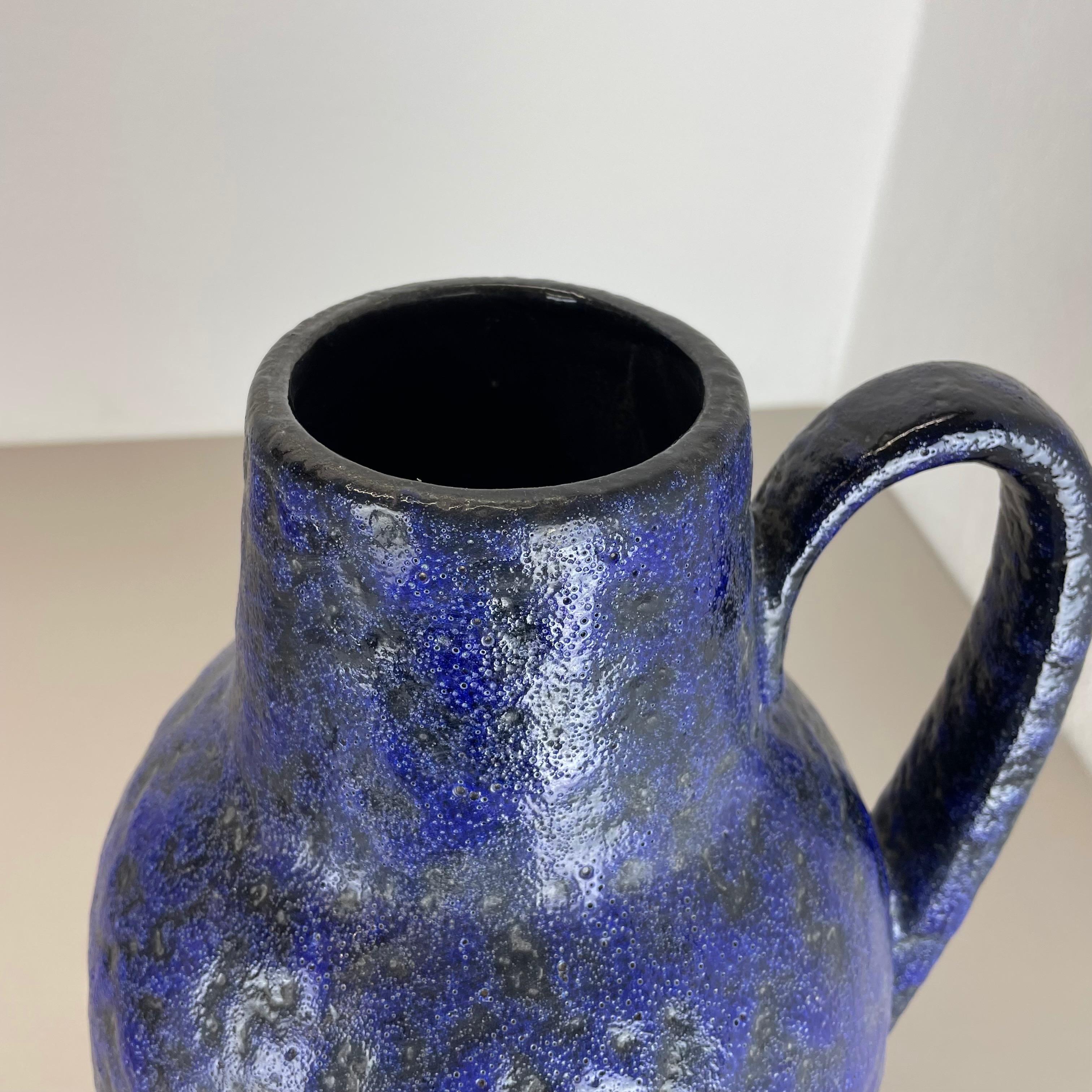 Super Color Crusty Fat Lava Blue Floor Vase Scheurich, Germany WGP, 1970s In Good Condition For Sale In Kirchlengern, DE