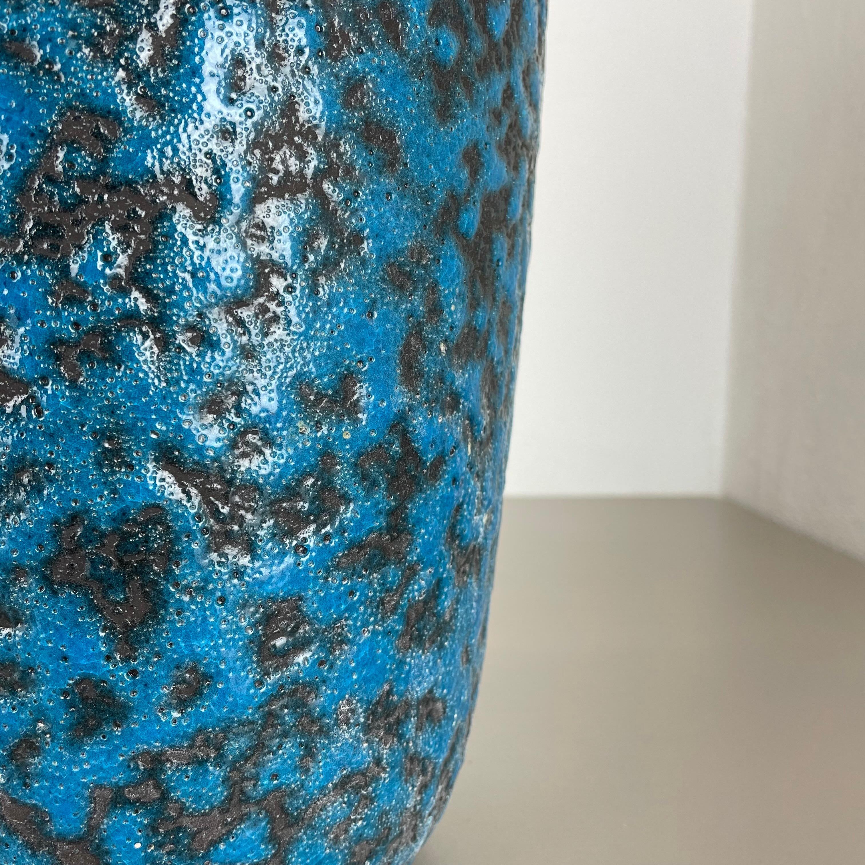 Super Color Crusty Fat Lava Blue 38cm Floor Vase Scheurich, Germany WGP, 1970s For Sale 1