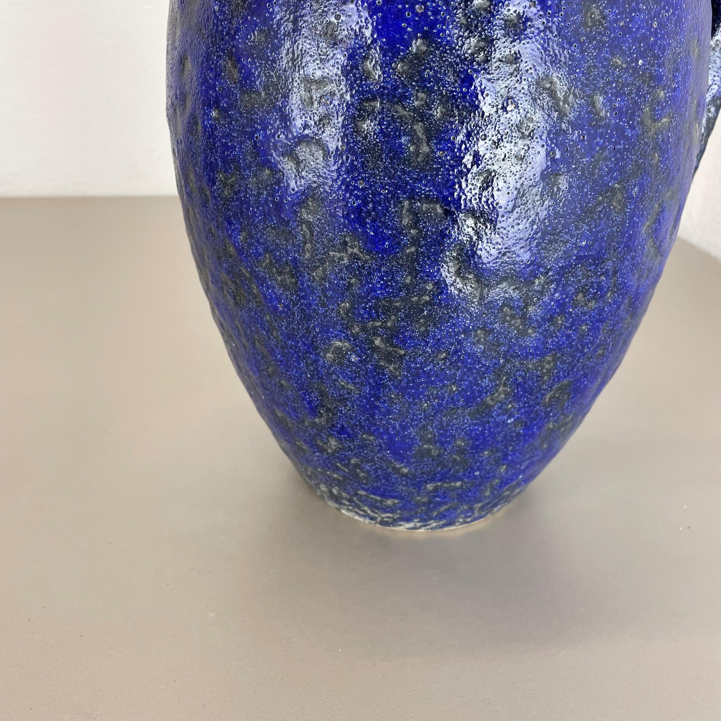 Super Color Crusty Fat Lava Blaue Bodenvase Scheurich, Deutschland WGP, 1970er Jahre (Keramik) im Angebot