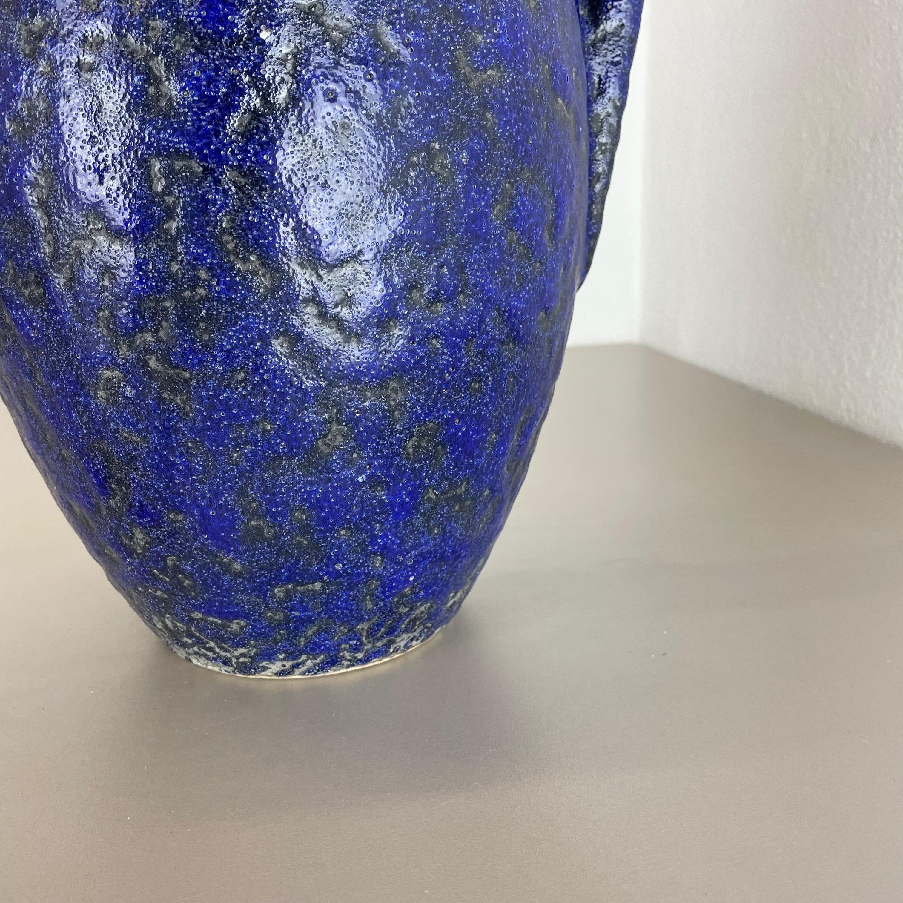 Super Color Crusty Fat Lava Blue Floor Vase Scheurich, Allemagne WGP, années 1970 en vente 2