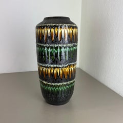 Super Color Crusty Fat Lava Blue Floor Vase Scheurich, Allemagne WGP, années 1970