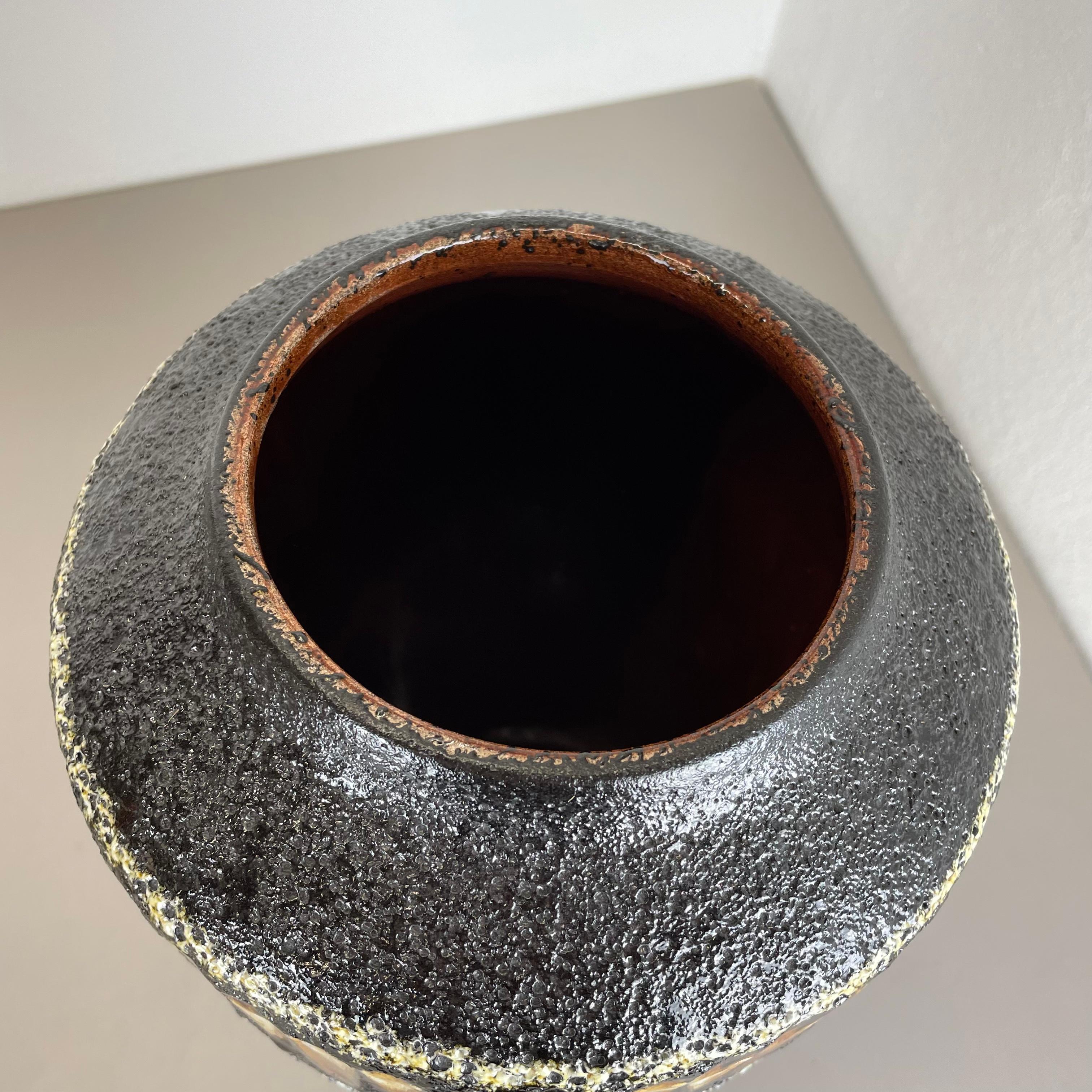 Ceramic Super Color Crusty Fat Lava Blue Floor Vase Scheurich, Germany WGP, 1970s For Sale