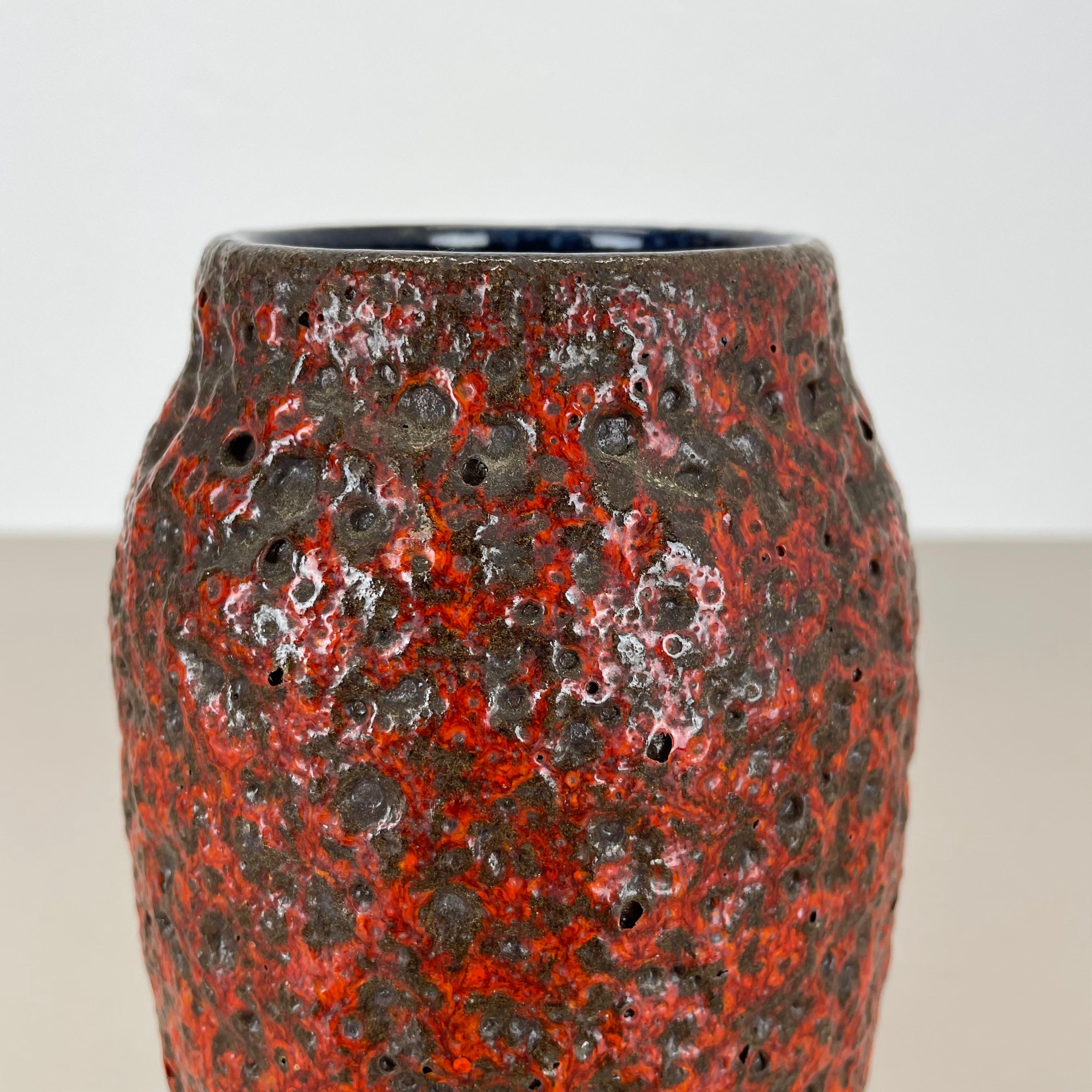 Super Color red Crusty Fat Lava Multi-Color Vase Scheurich, Germany WGP, 1970s For Sale 7