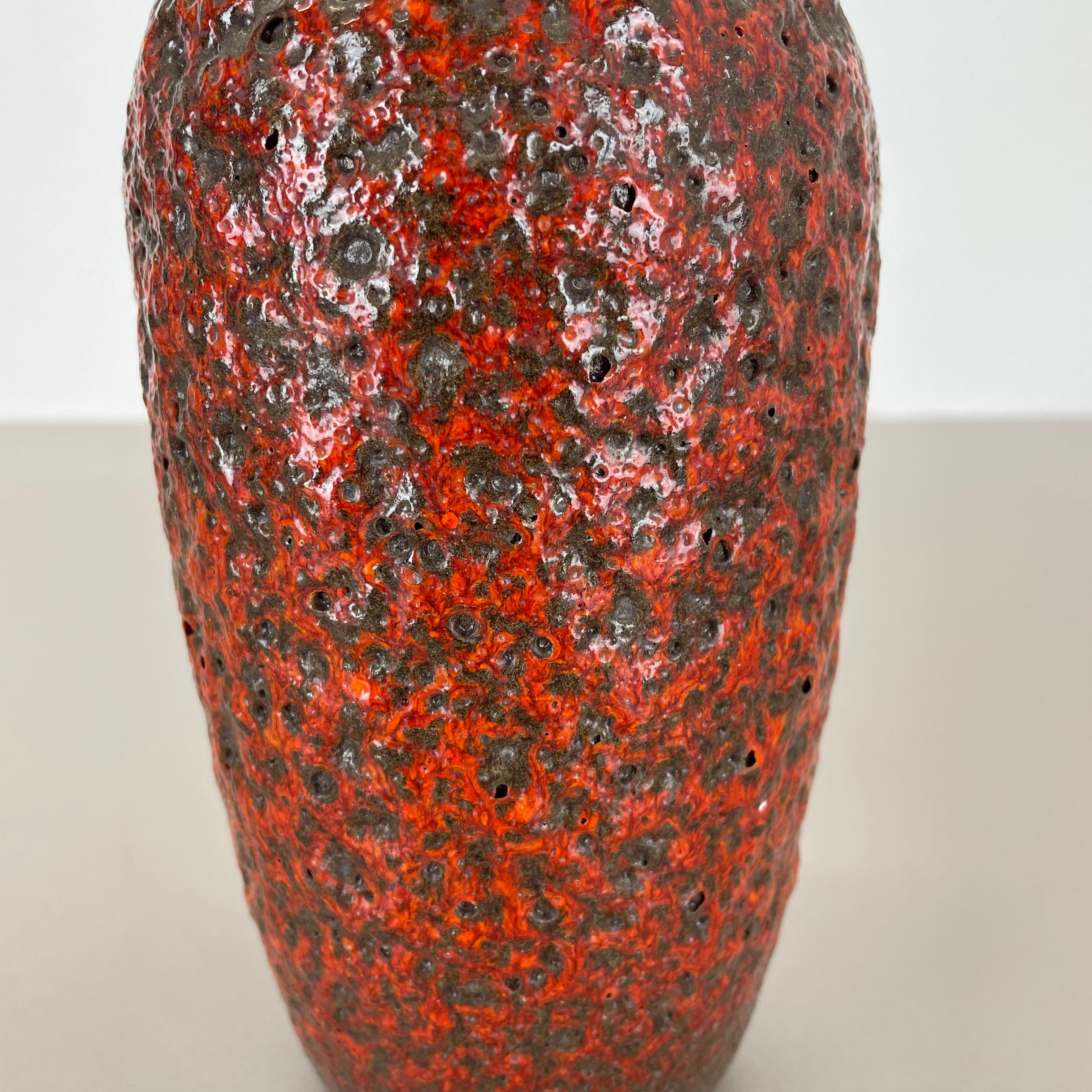 Super Color red Crusty Fat Lava Multi-Color Vase Scheurich, Germany WGP, 1970s For Sale 8