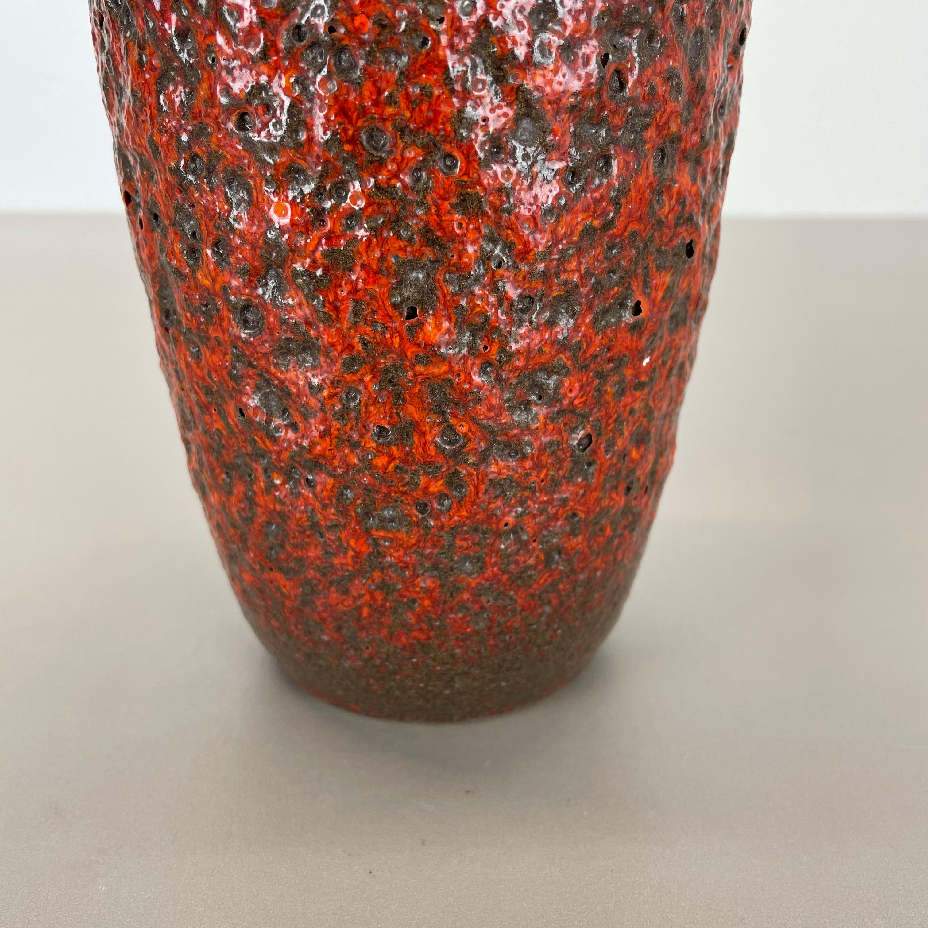 Super Color red Crusty Fat Lava Multi-Color Vase Scheurich, Germany WGP, 1970s For Sale 9