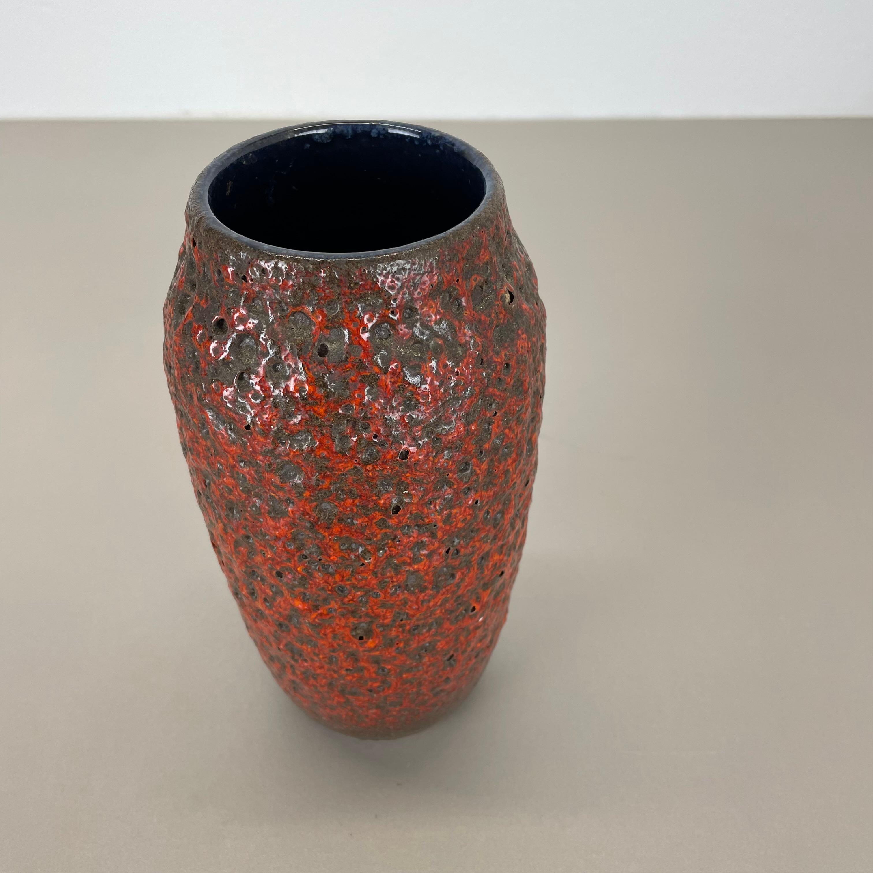 Super Color red Crusty Fat Lava Multi-Color Vase Scheurich, Germany WGP, 1970s For Sale 10