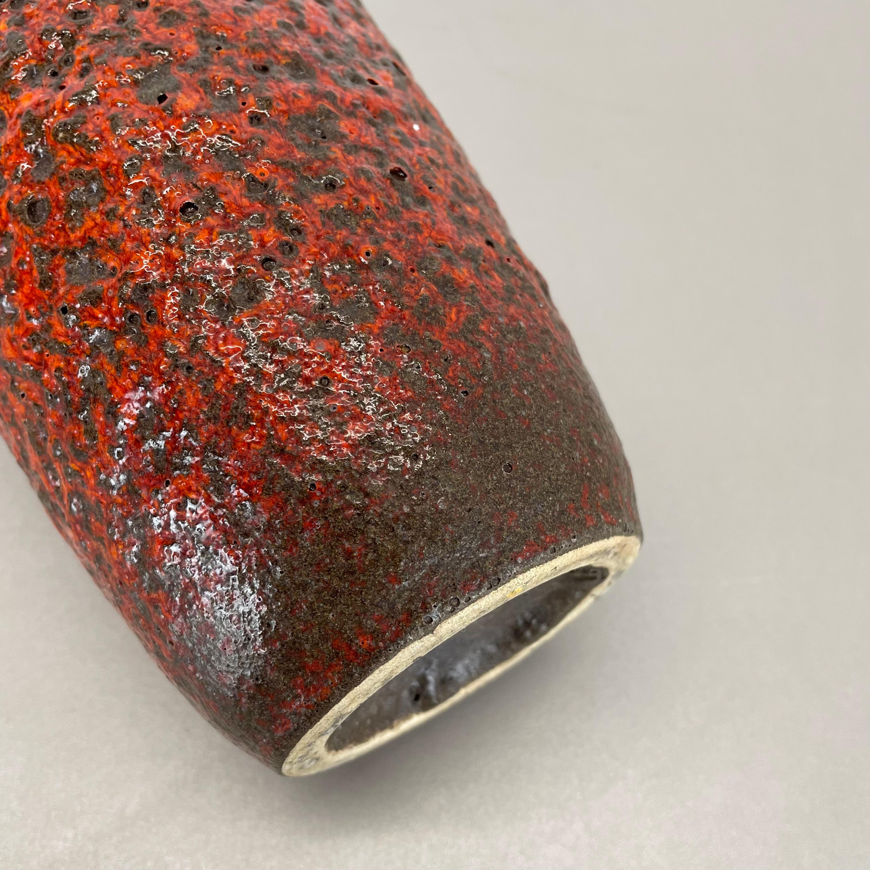 Super Color red Crusty Fat Lava Multi-Color Vase Scheurich, Germany WGP, 1970s For Sale 13