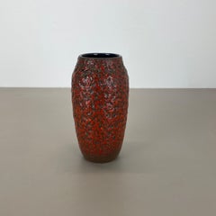 Super Color red Crusty Fat Lava Multi-Color Vase Scheurich, Germany WGP, 1970s