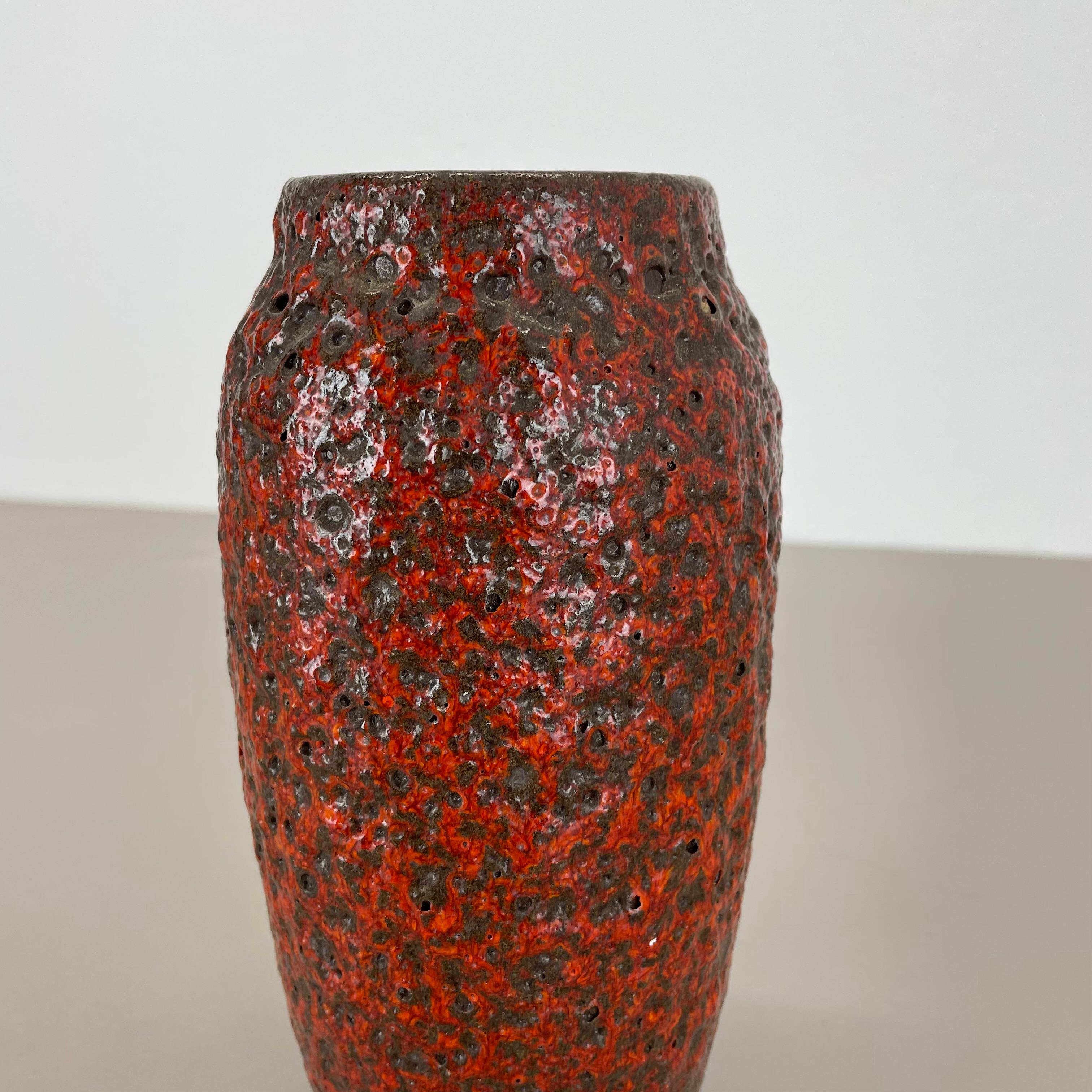 Super Color red Crusty Fat Lava Multi-Color Vase Scheurich, Germany WGP, 1970s For Sale 2