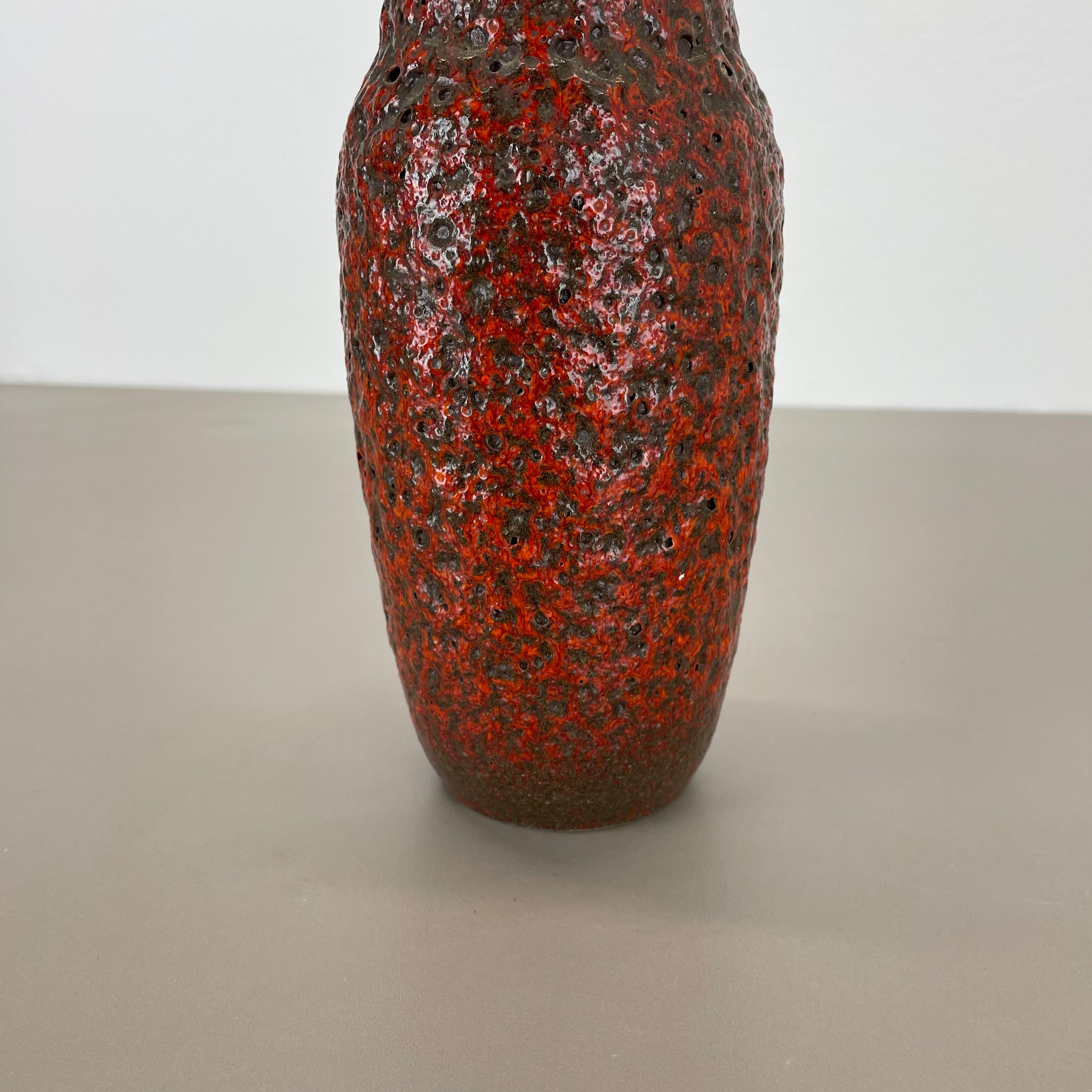 Super Color red Crusty Fat Lava Multi-Color Vase Scheurich, Germany WGP, 1970s For Sale 3