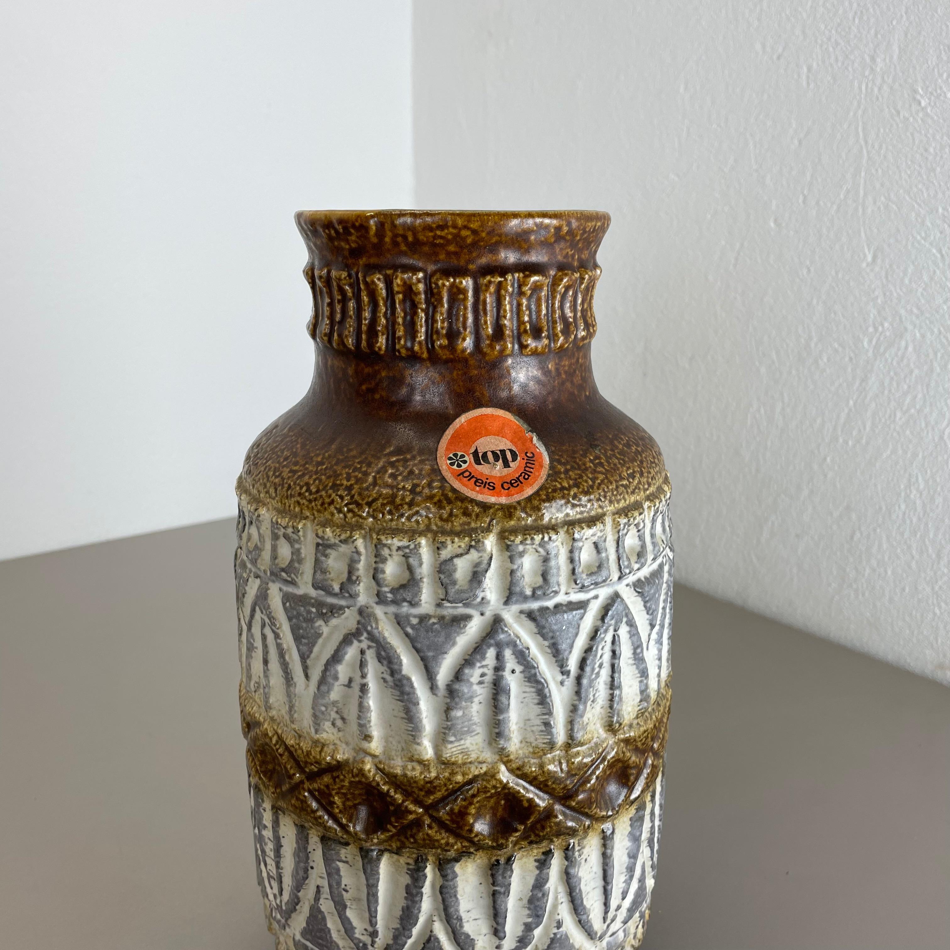 Mid-Century Modern Super Colorful Fat Lava Pottery Vase by Bay Ceramics, Germany, 1970s For Sale