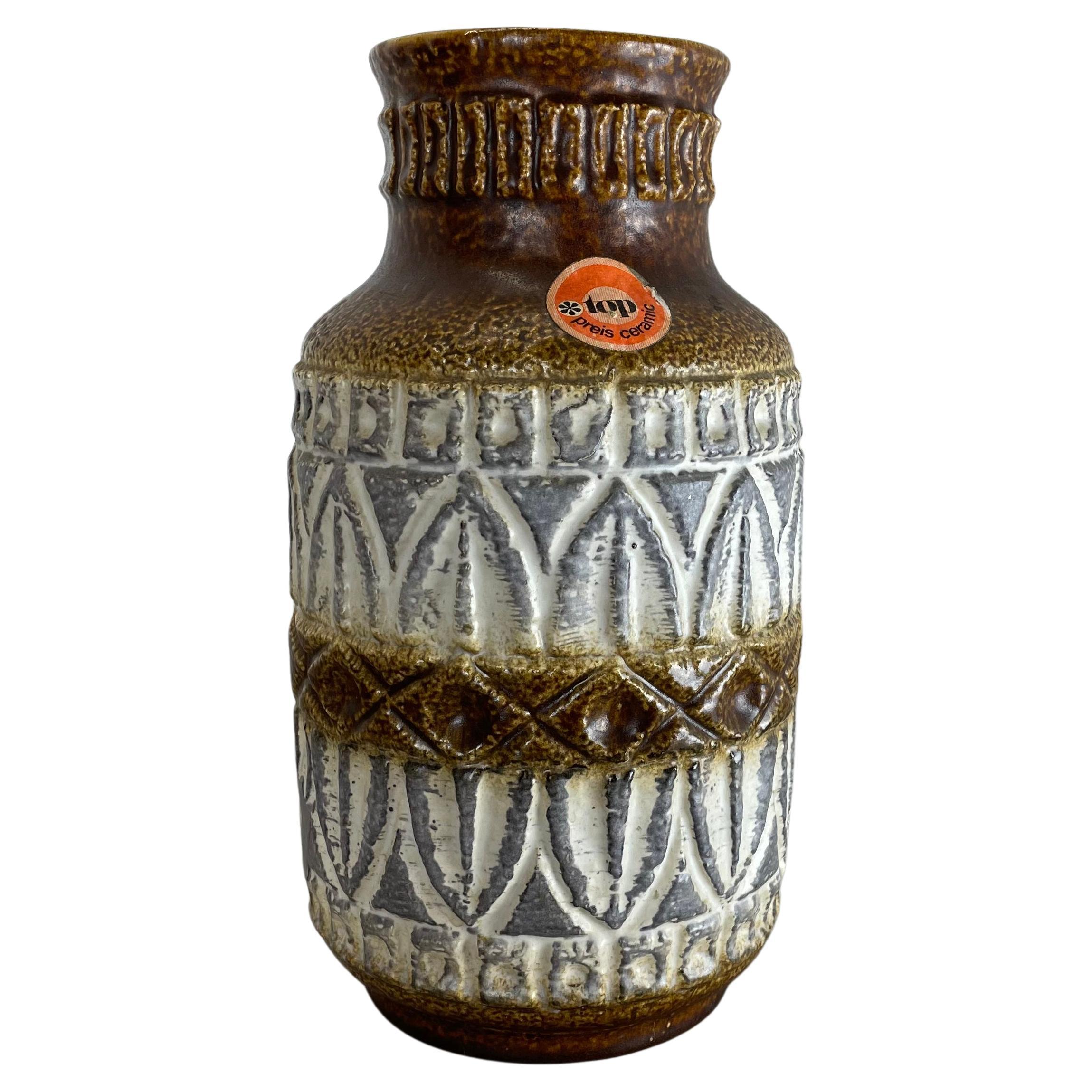 Hervorragende farbenfrohe Fat Lava-Keramikvase von Bay Ceramics, Deutschland, 1970er Jahre im Angebot