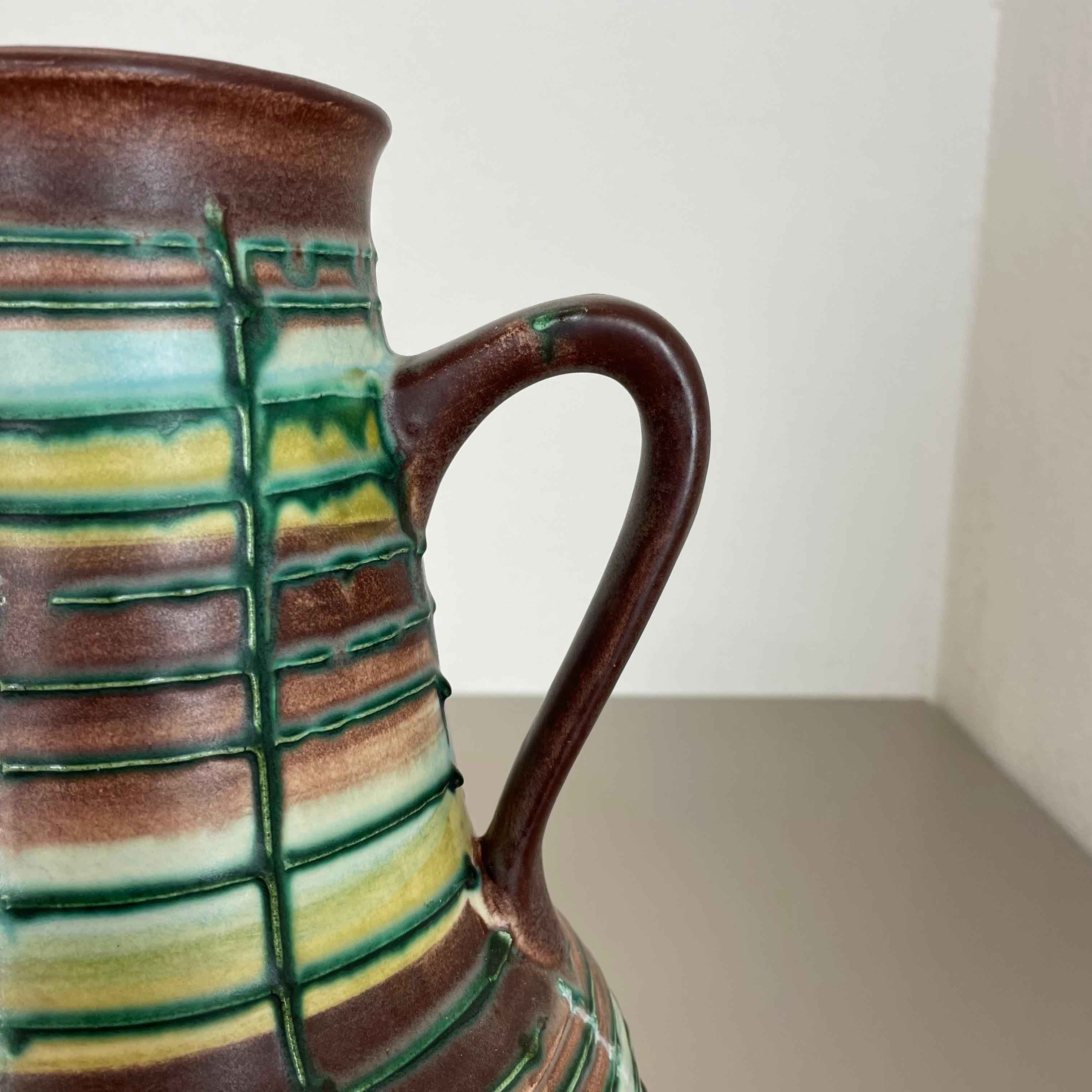 Hervorragende farbenfrohe 31cm Fat Lava-Keramikvase von Bay Ceramics, Deutschland, 1970er Jahre im Angebot 5