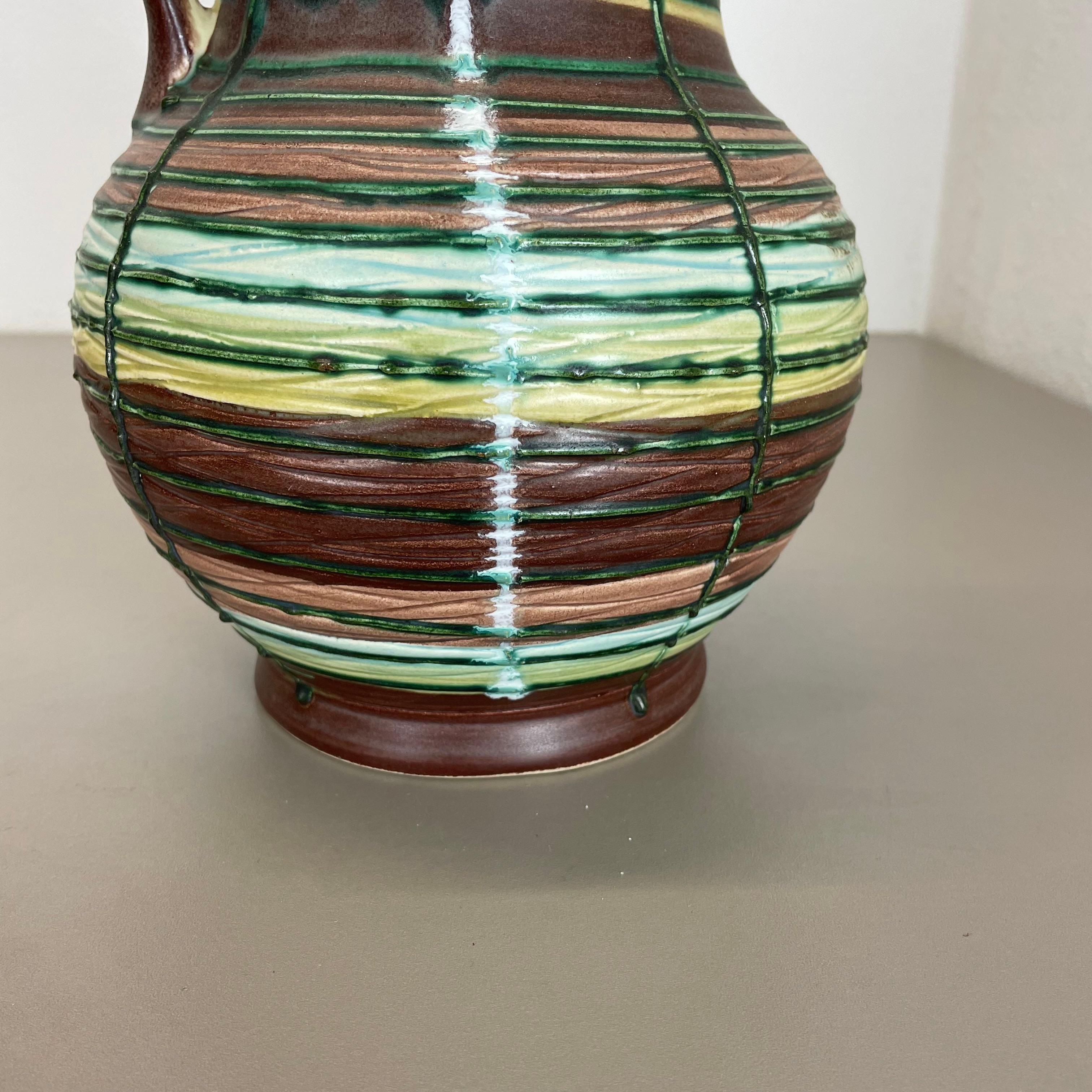 Super Colorful 31cm Fat Lava Pottery Vase by Bay Ceramics, Germany, 1970s For Sale 9