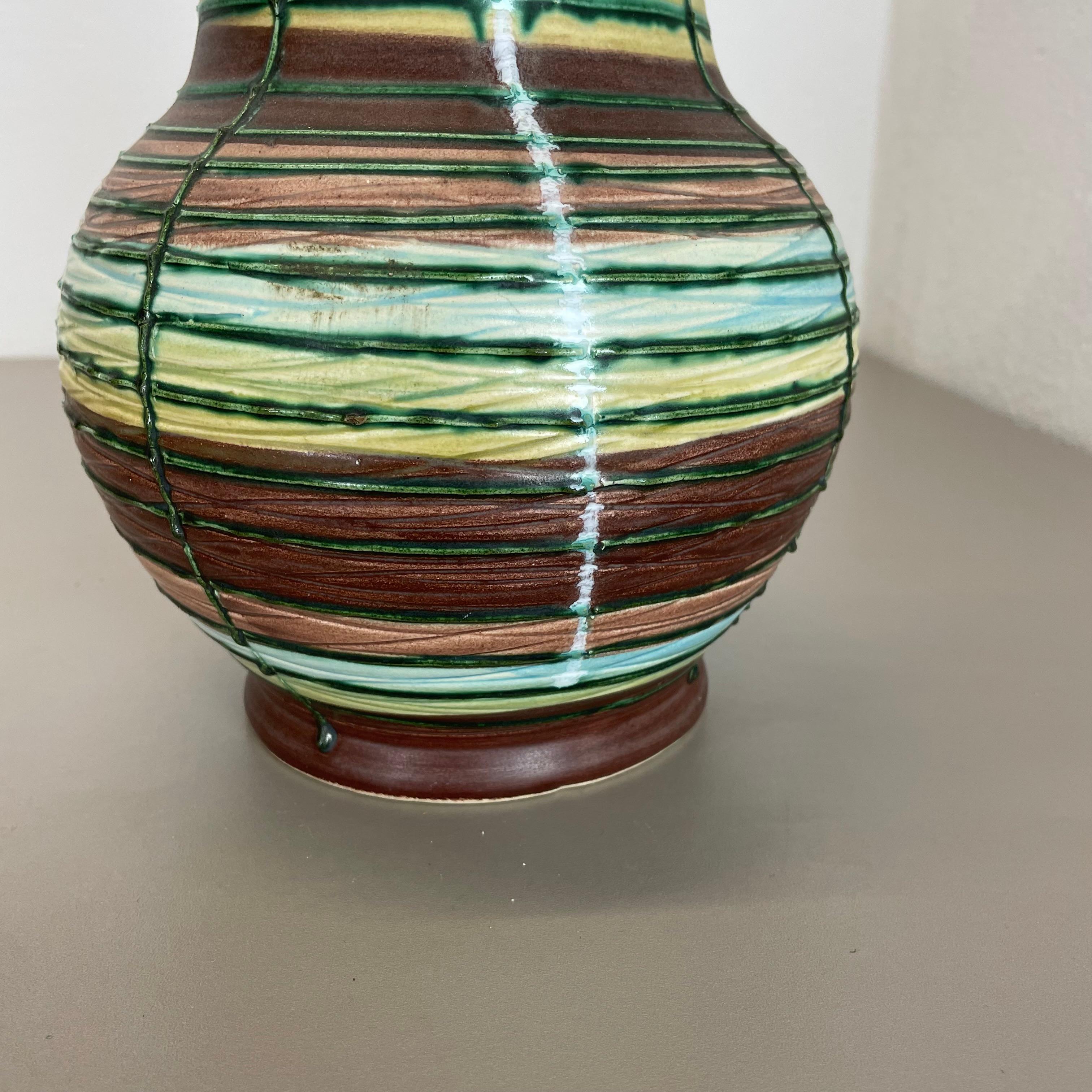 Super Colorful 31cm Fat Lava Pottery Vase by Bay Ceramics, Germany, 1970s For Sale 11