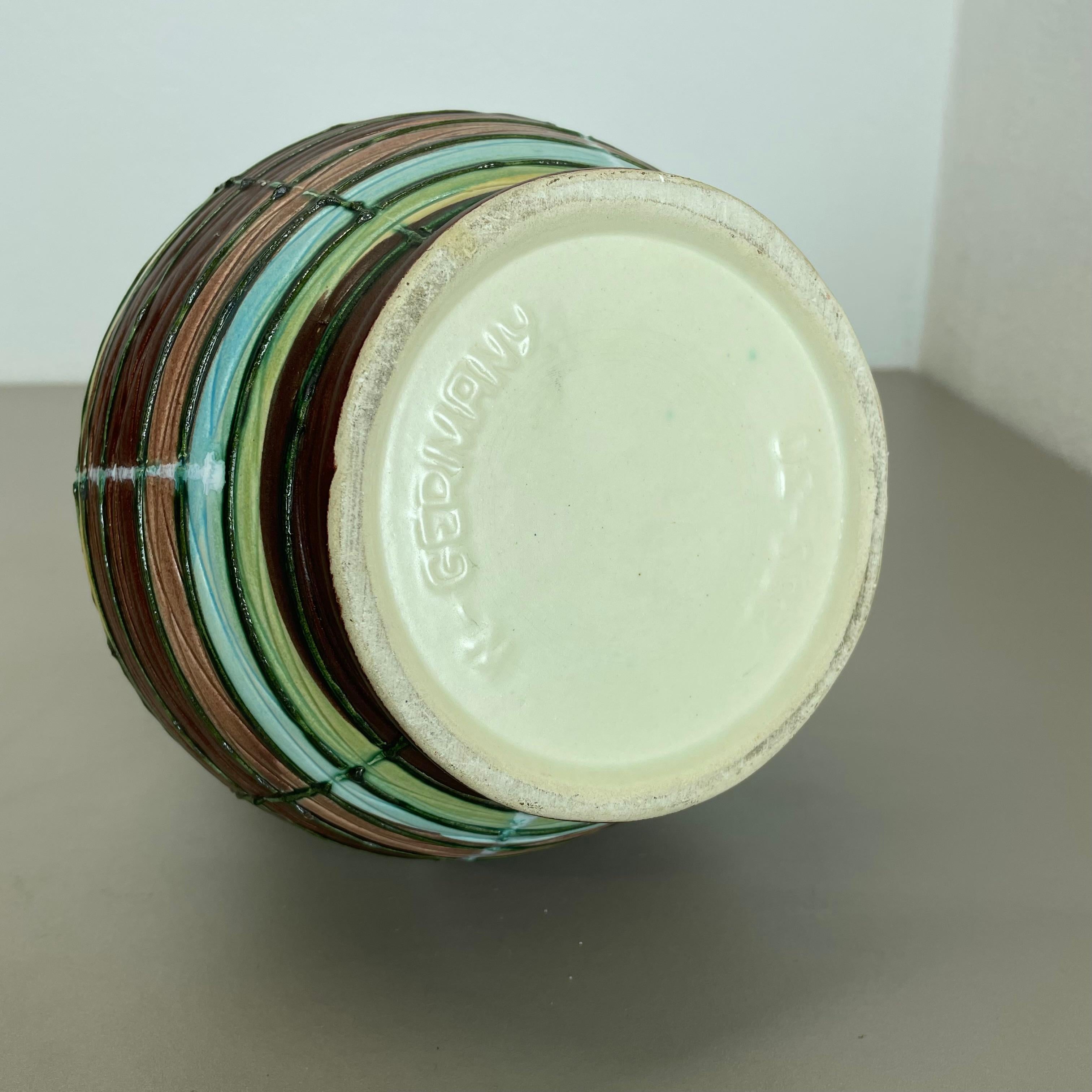 Hervorragende farbenfrohe 31cm Fat Lava-Keramikvase von Bay Ceramics, Deutschland, 1970er Jahre im Angebot 12