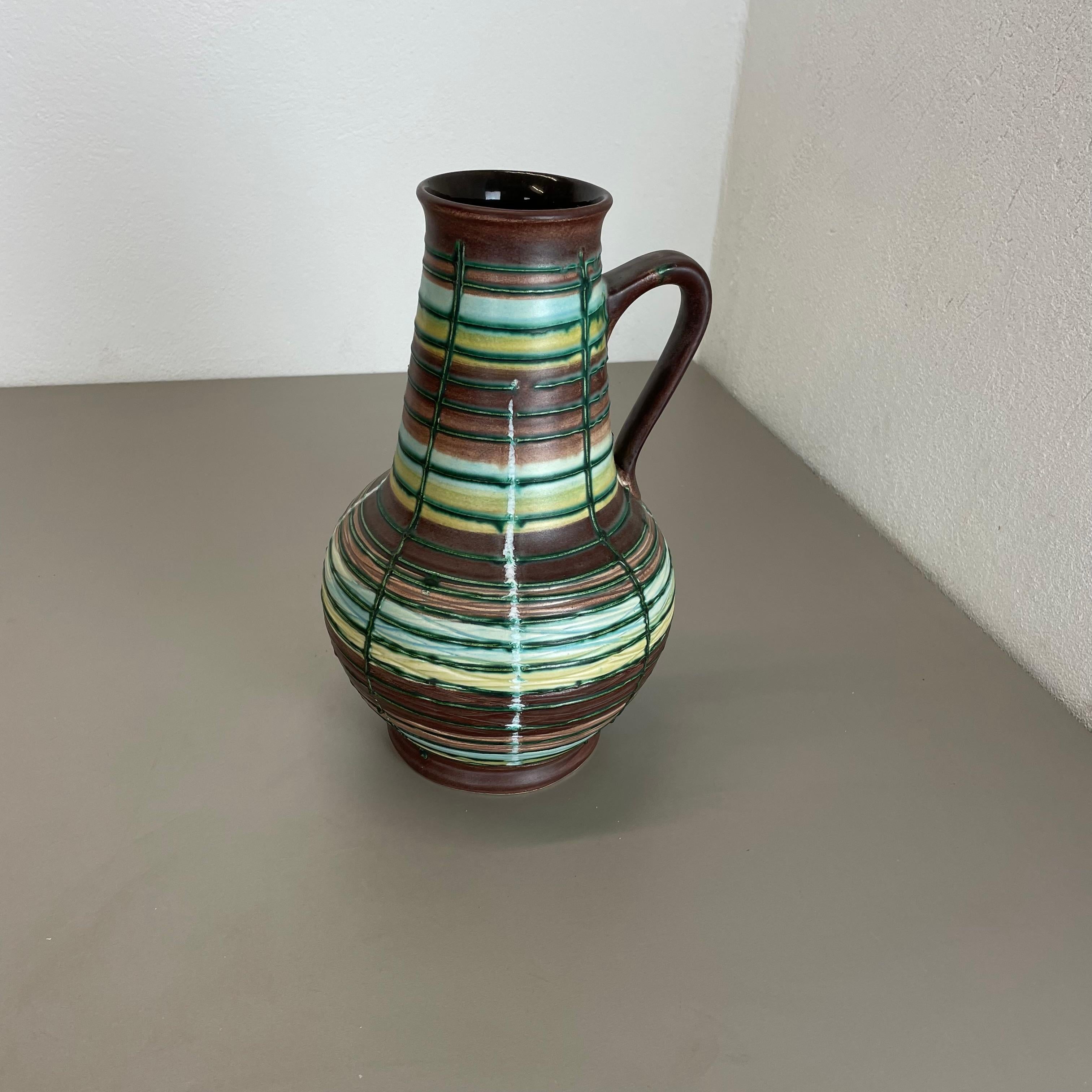 Hervorragende farbenfrohe 31cm Fat Lava-Keramikvase von Bay Ceramics, Deutschland, 1970er Jahre im Angebot 1