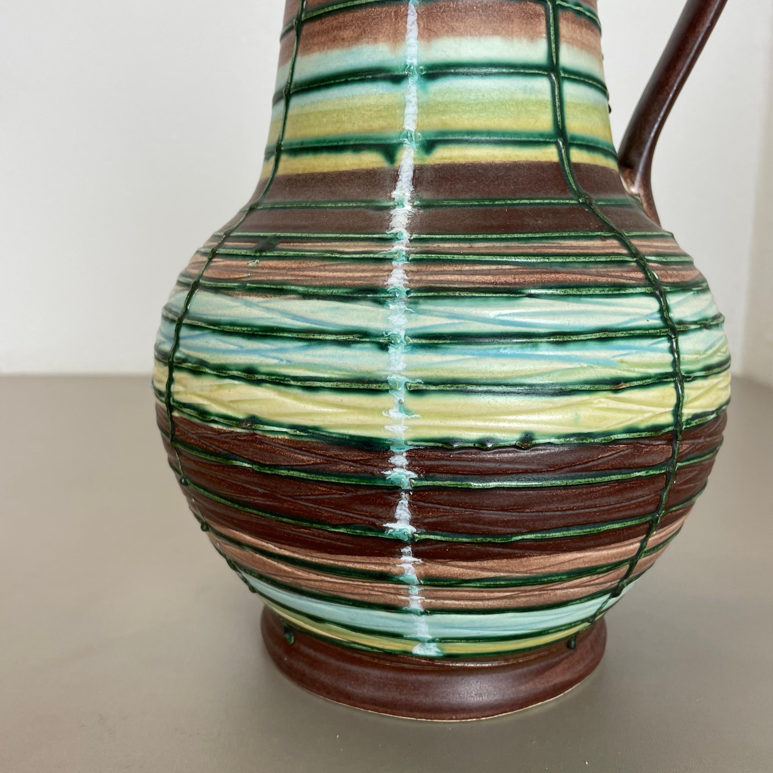Super Colorful 31cm Fat Lava Pottery Vase by Bay Ceramics, Germany, 1970s For Sale 2