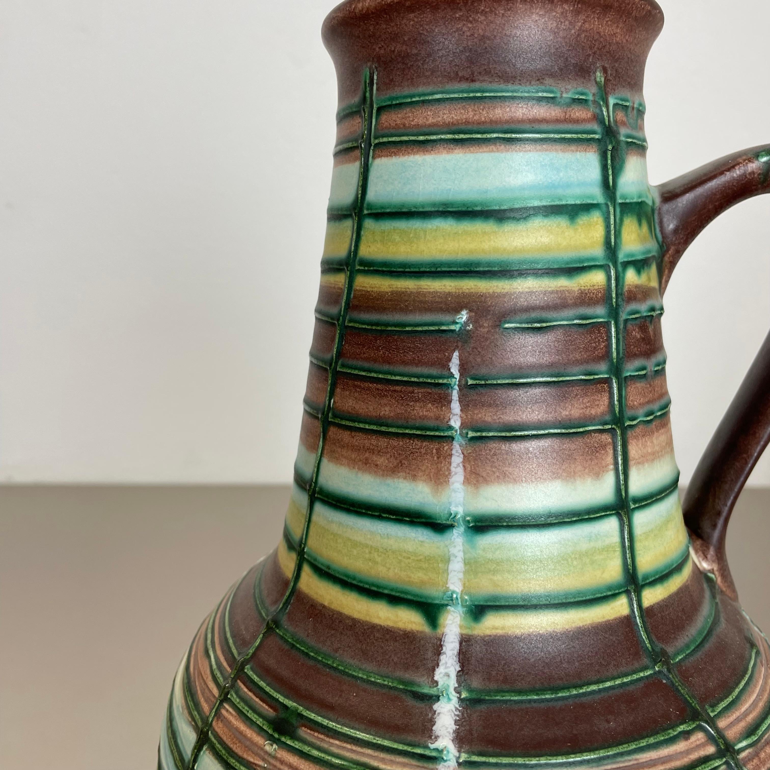 Hervorragende farbenfrohe 31cm Fat Lava-Keramikvase von Bay Ceramics, Deutschland, 1970er Jahre im Angebot 3