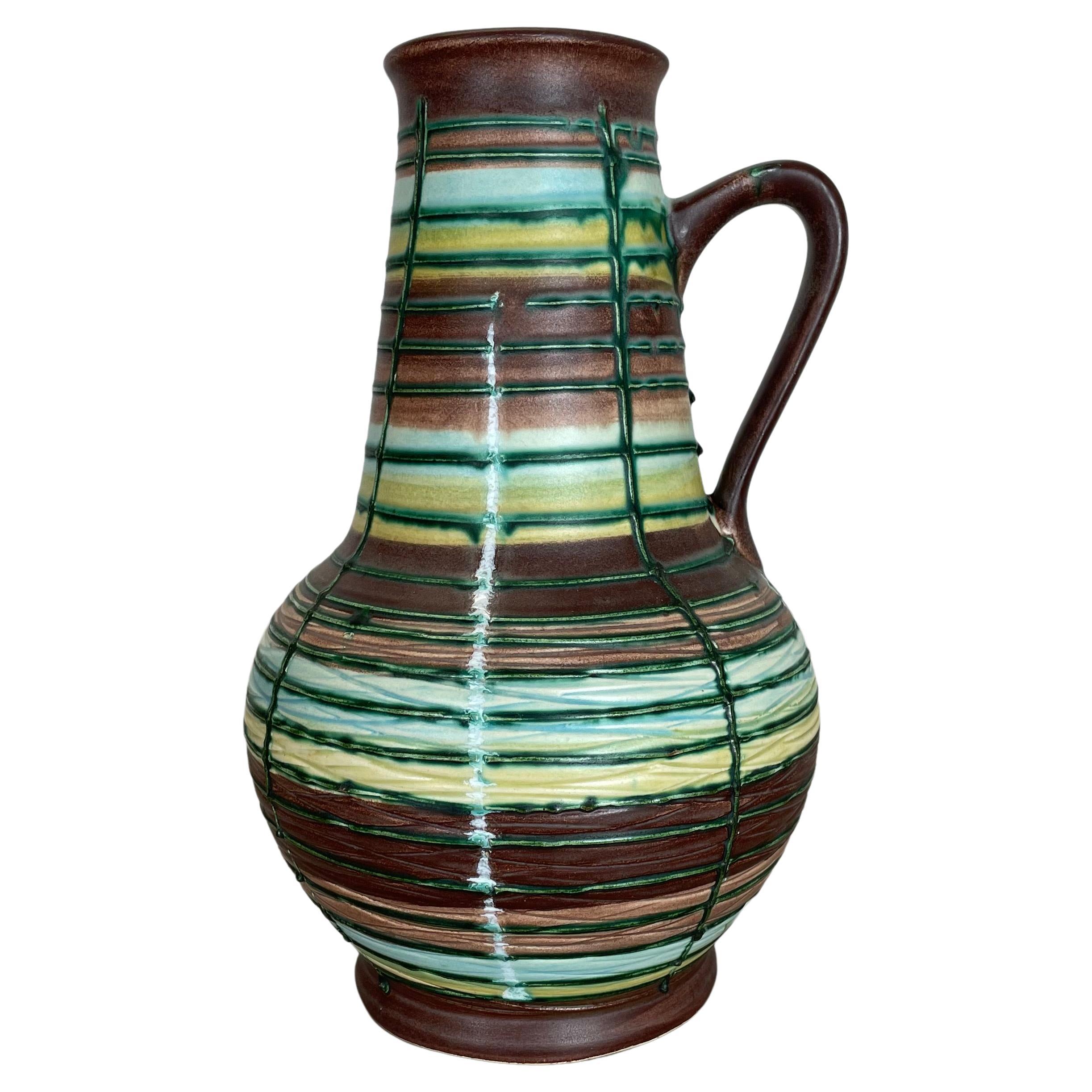 Hervorragende farbenfrohe 31cm Fat Lava-Keramikvase von Bay Ceramics, Deutschland, 1970er Jahre im Angebot