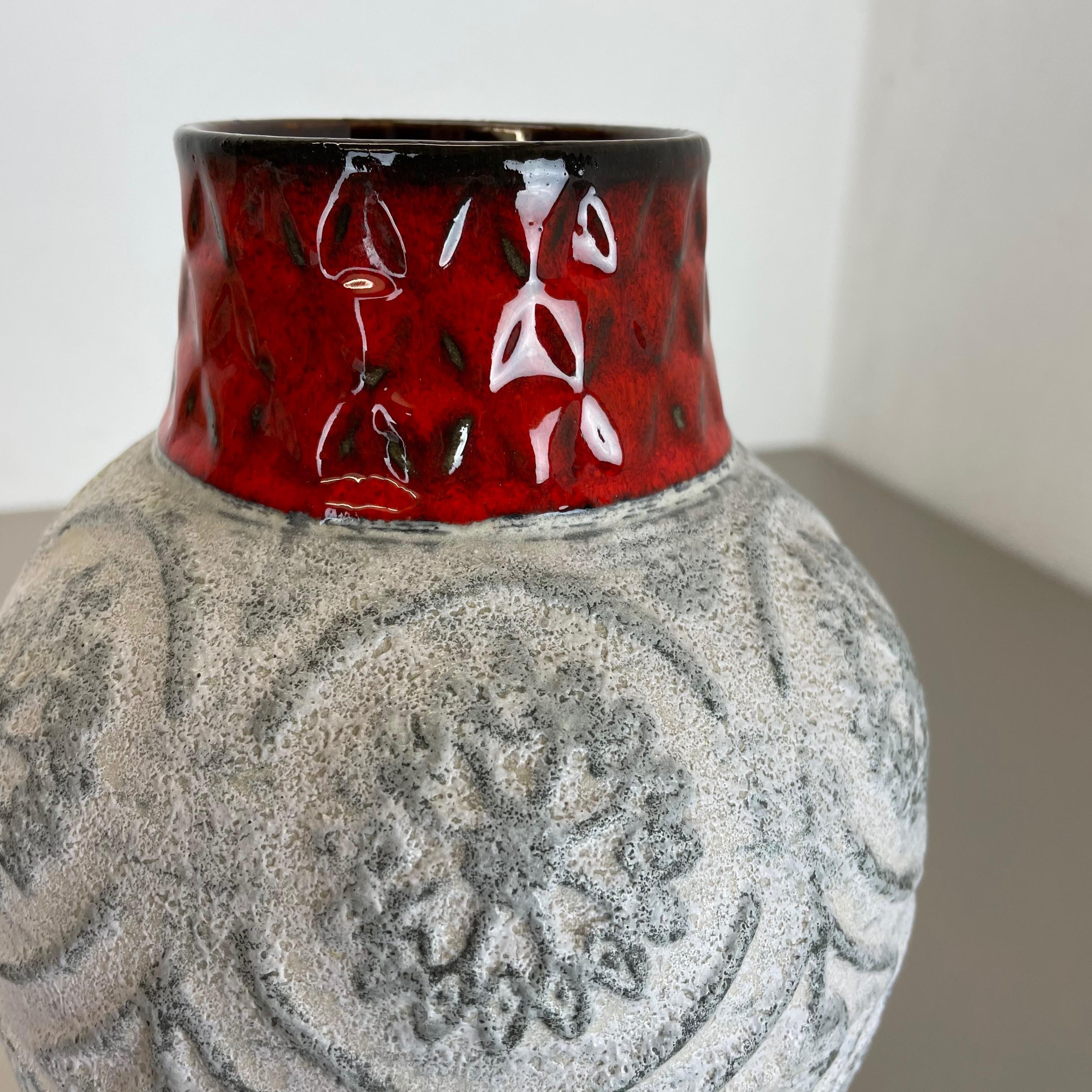 Superbe vase abstrait coloré en poterie de lave grasse de Bay Ceramics, Allemagne, 1970 en vente 4