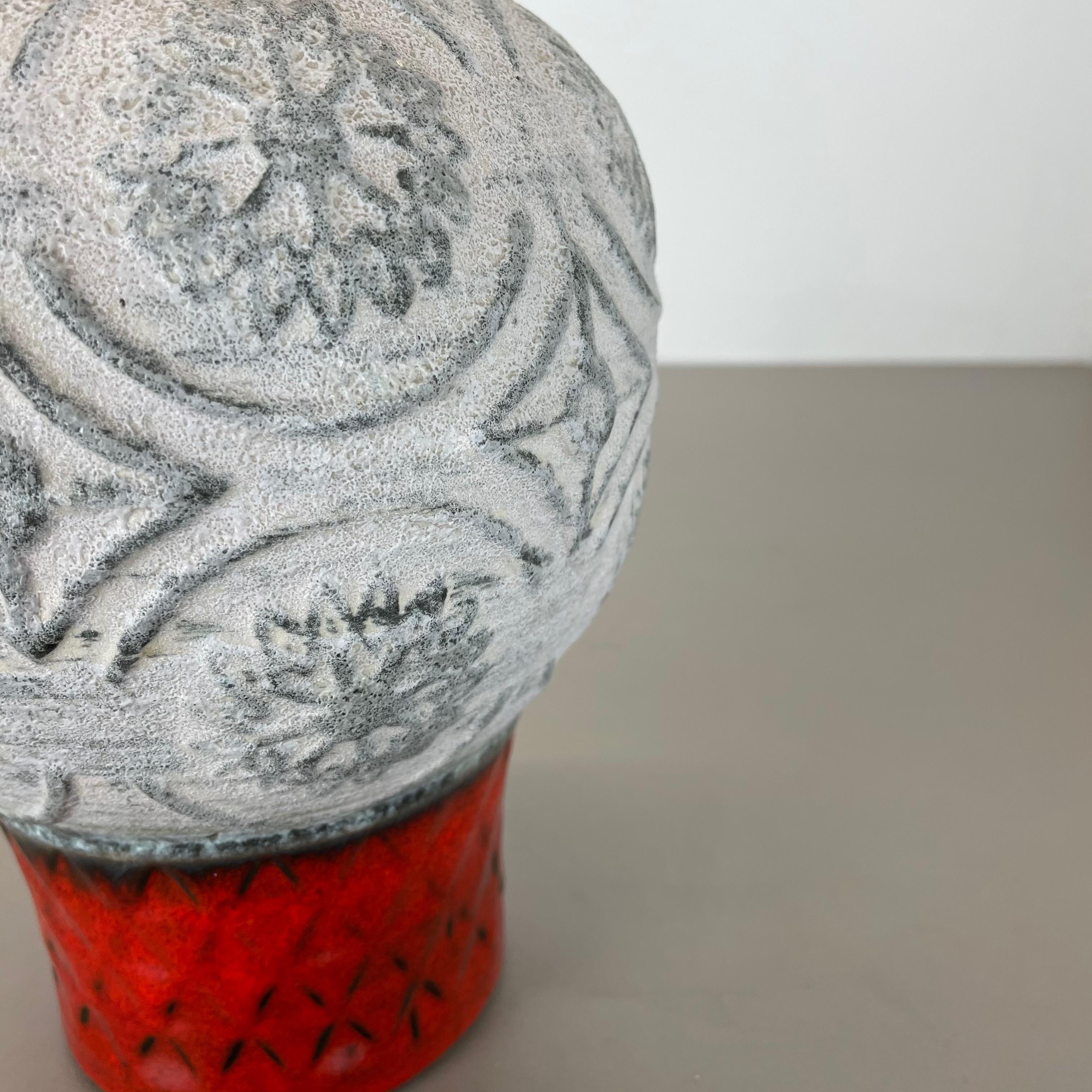 Superbe vase abstrait coloré en poterie de lave grasse de Bay Ceramics, Allemagne, 1970 en vente 1