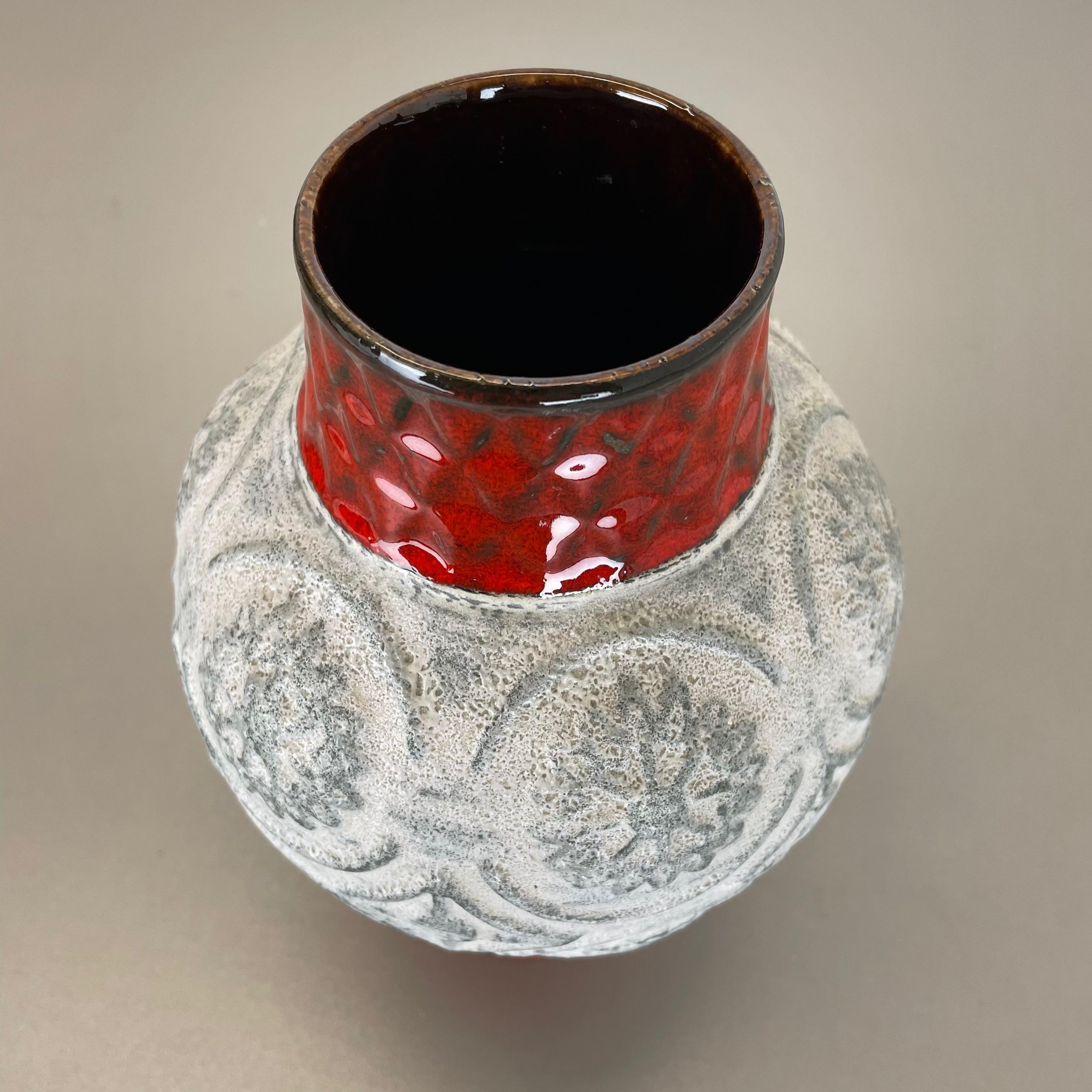 Superbe vase abstrait coloré en poterie de lave grasse de Bay Ceramics, Allemagne, 1970 en vente 2