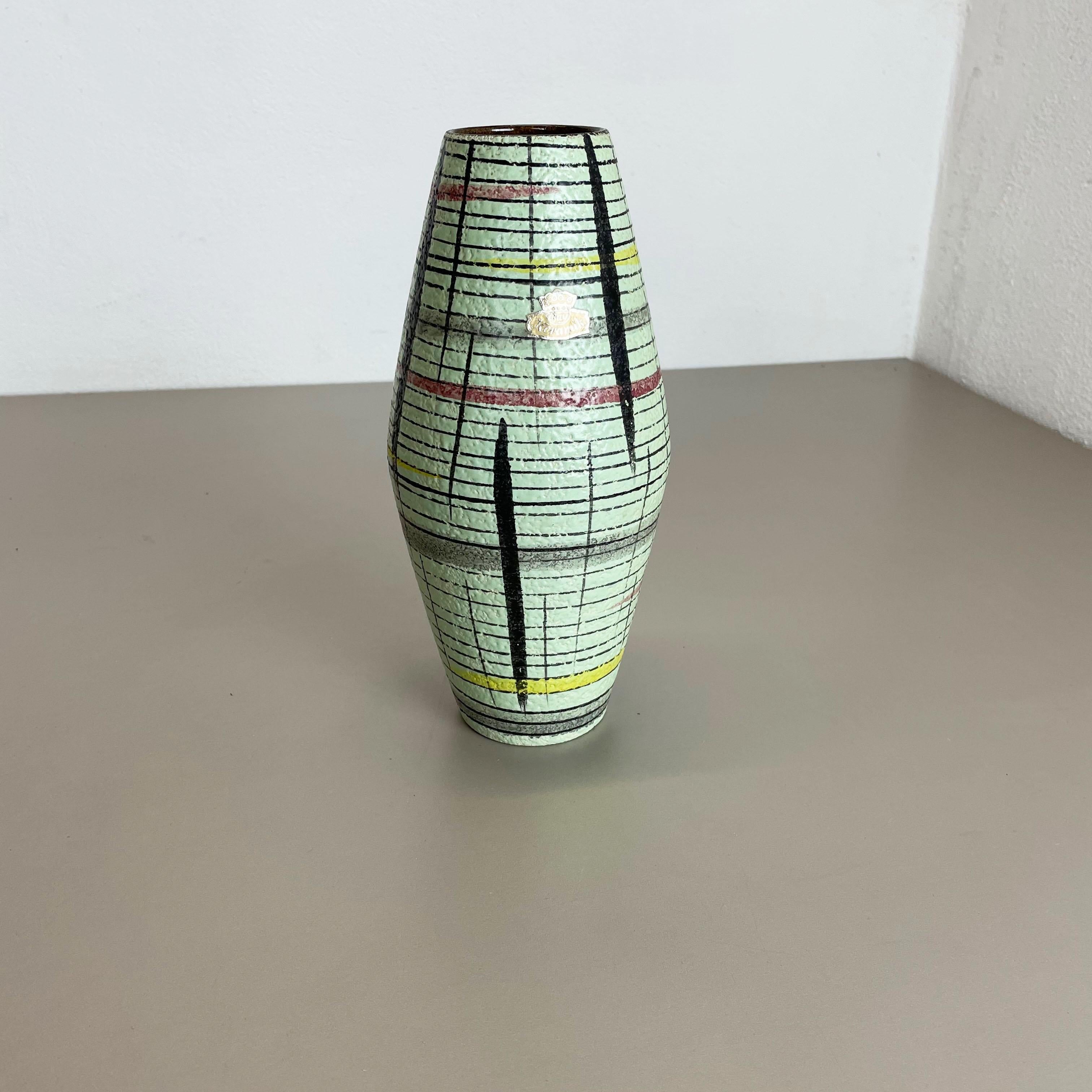 Super Colorful Fat Lava Pottery "307-25" Vase by Bay Ceramics, Germany,  1950s at 1stDibs