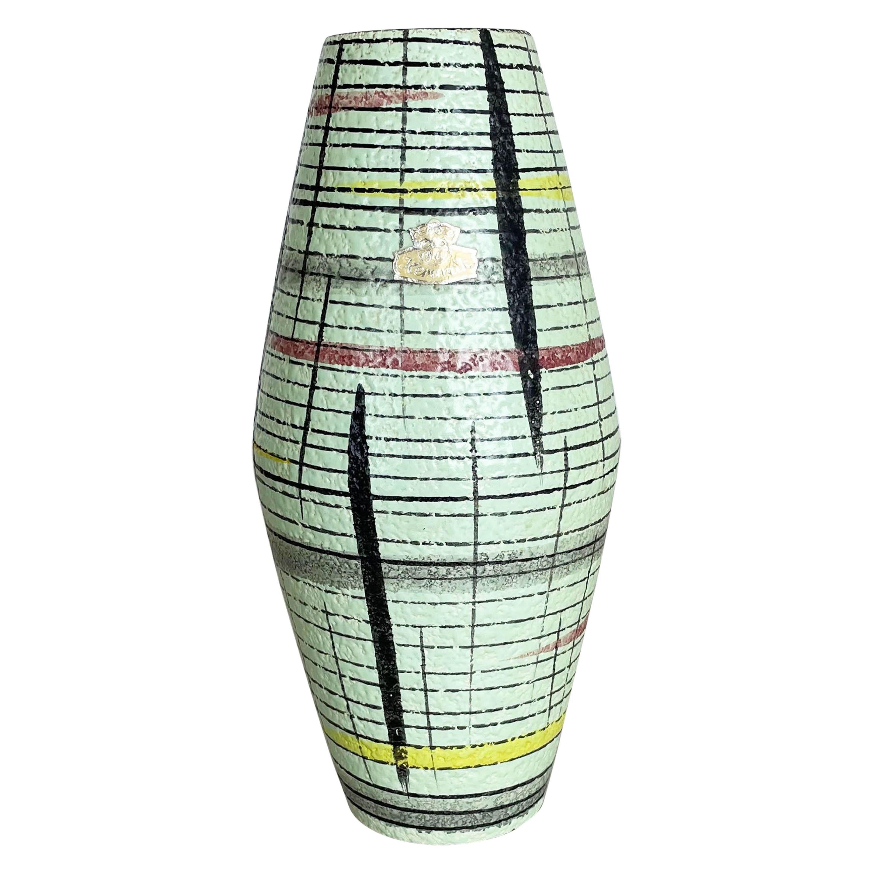 Super Colorful Fat Lava Pottery "307-25" Vase by Bay Ceramics, Germany, 1950s