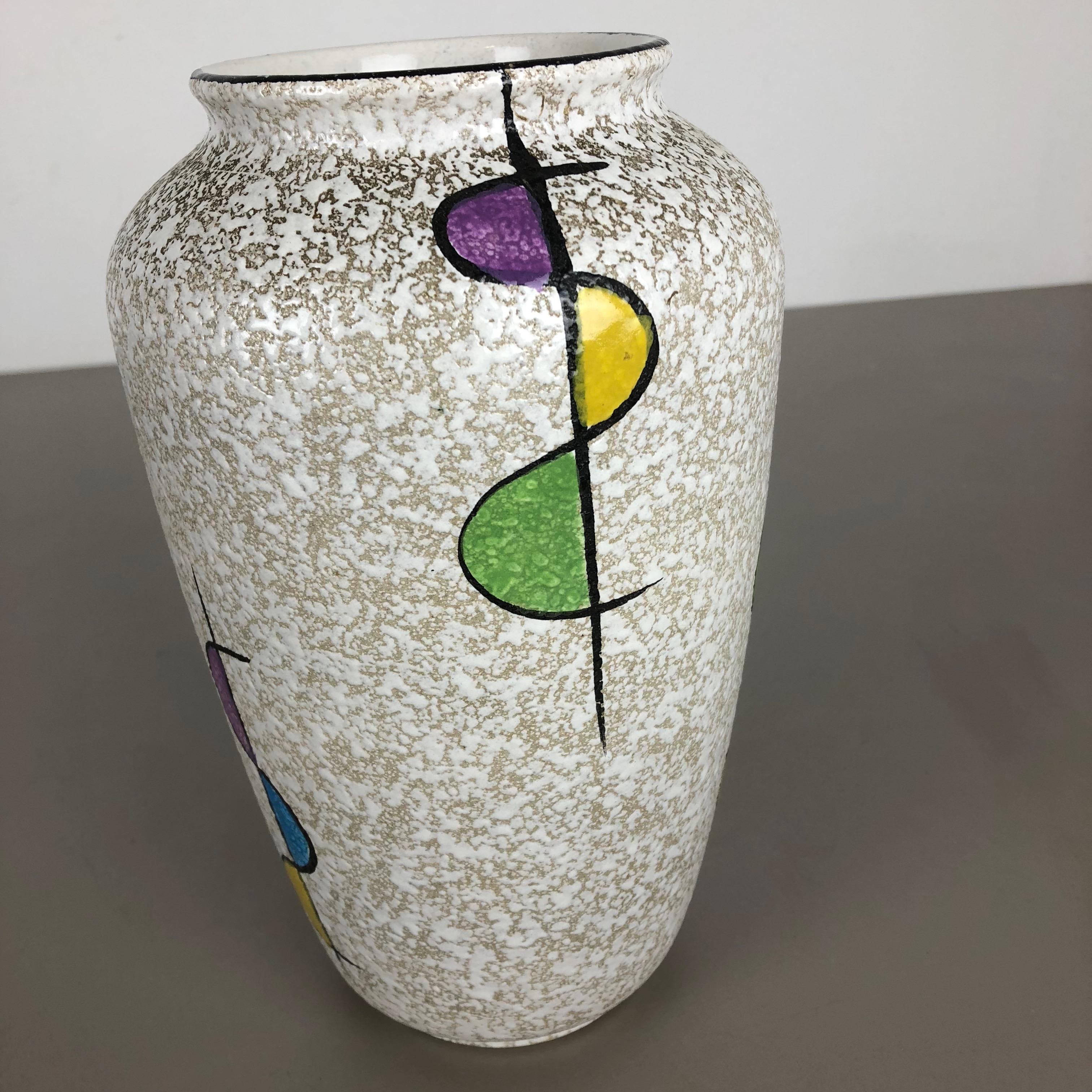 Super Colorful Fat Lava Pottery "575 25" Vase by Bay Ceramics, Germany,  1950s For Sale at 1stDibs