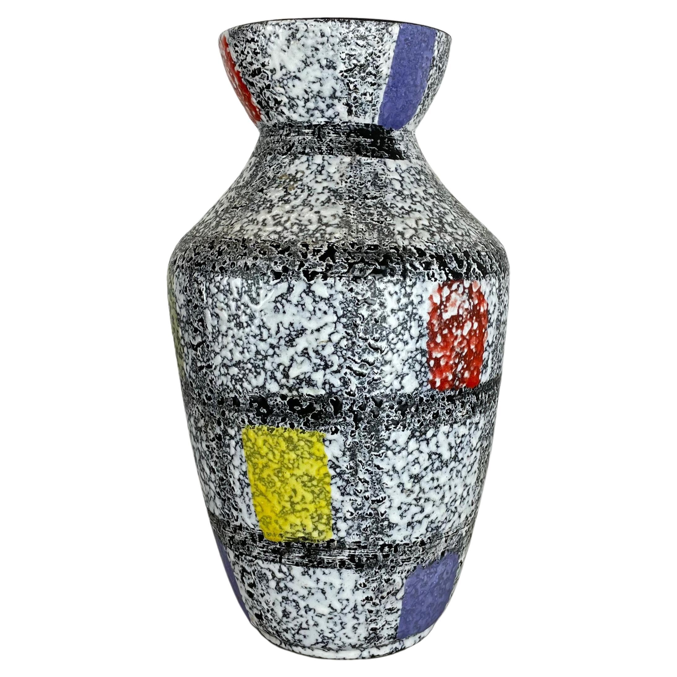 Super Colorful Fat Lava Pottery "575 25" Vase by Bay Ceramics, Germany, 1950s For Sale