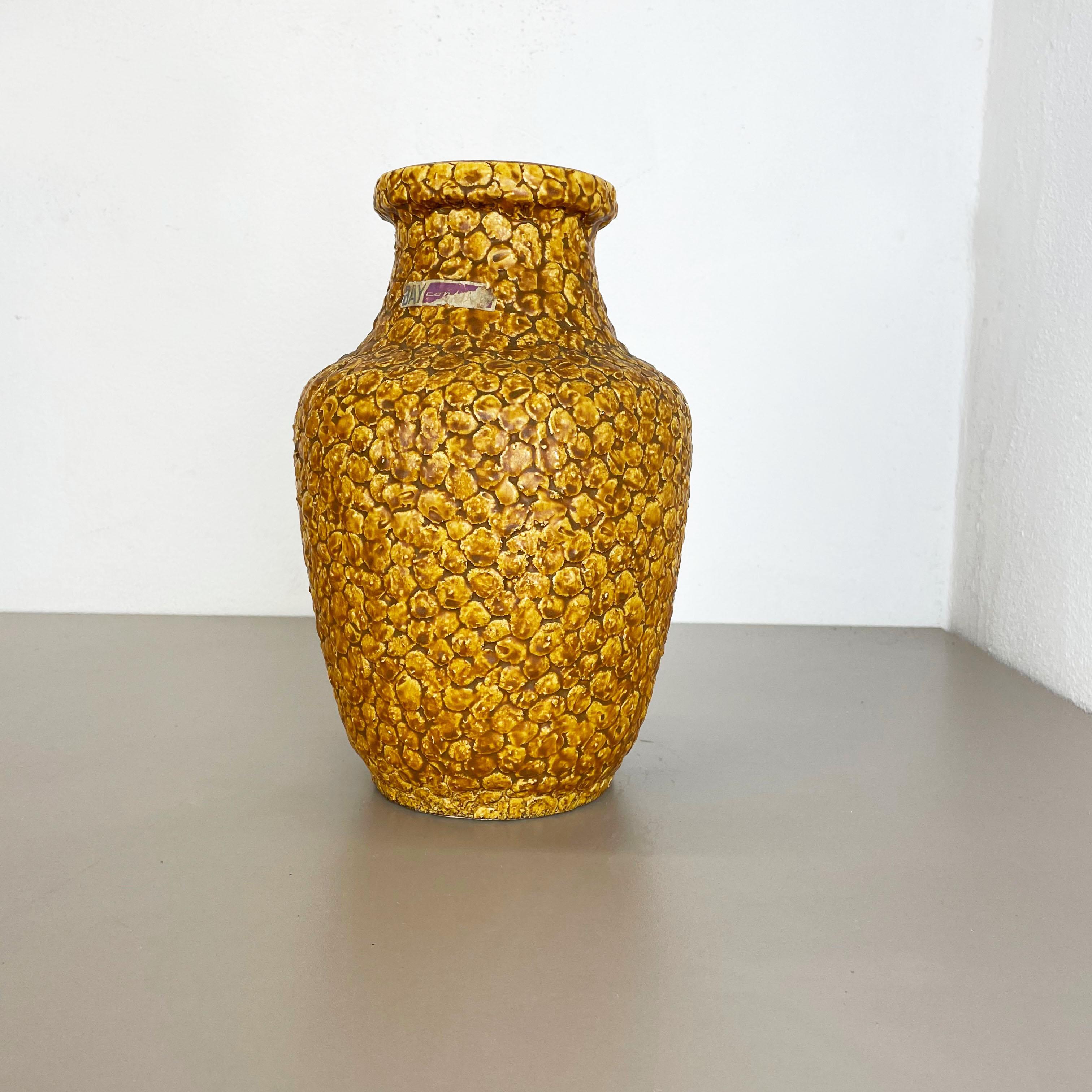Mid-Century Modern Superbe vase coloré en poterie de lave grasse «CONTURA » de Bay Ceramics, Allemagne, années 1950 en vente