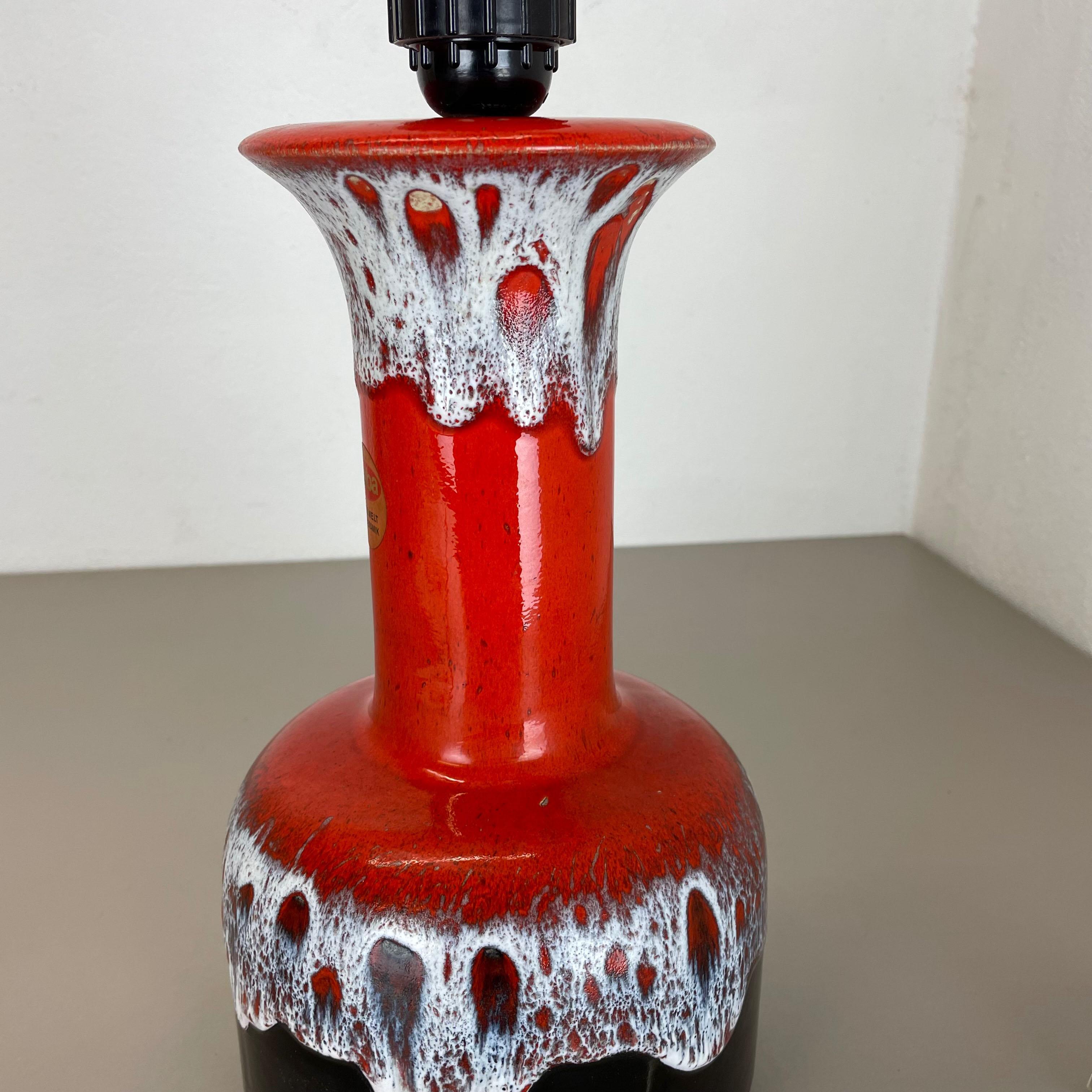 Base per lampada da tavolo in ceramica lavica grassa super colorata di Jasba Ceramics Germania anni '70 in vendita 7
