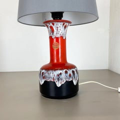 Super Colorful Fat Lava Pottery Table Light Base by Jasba Ceramics Alemania Años 70