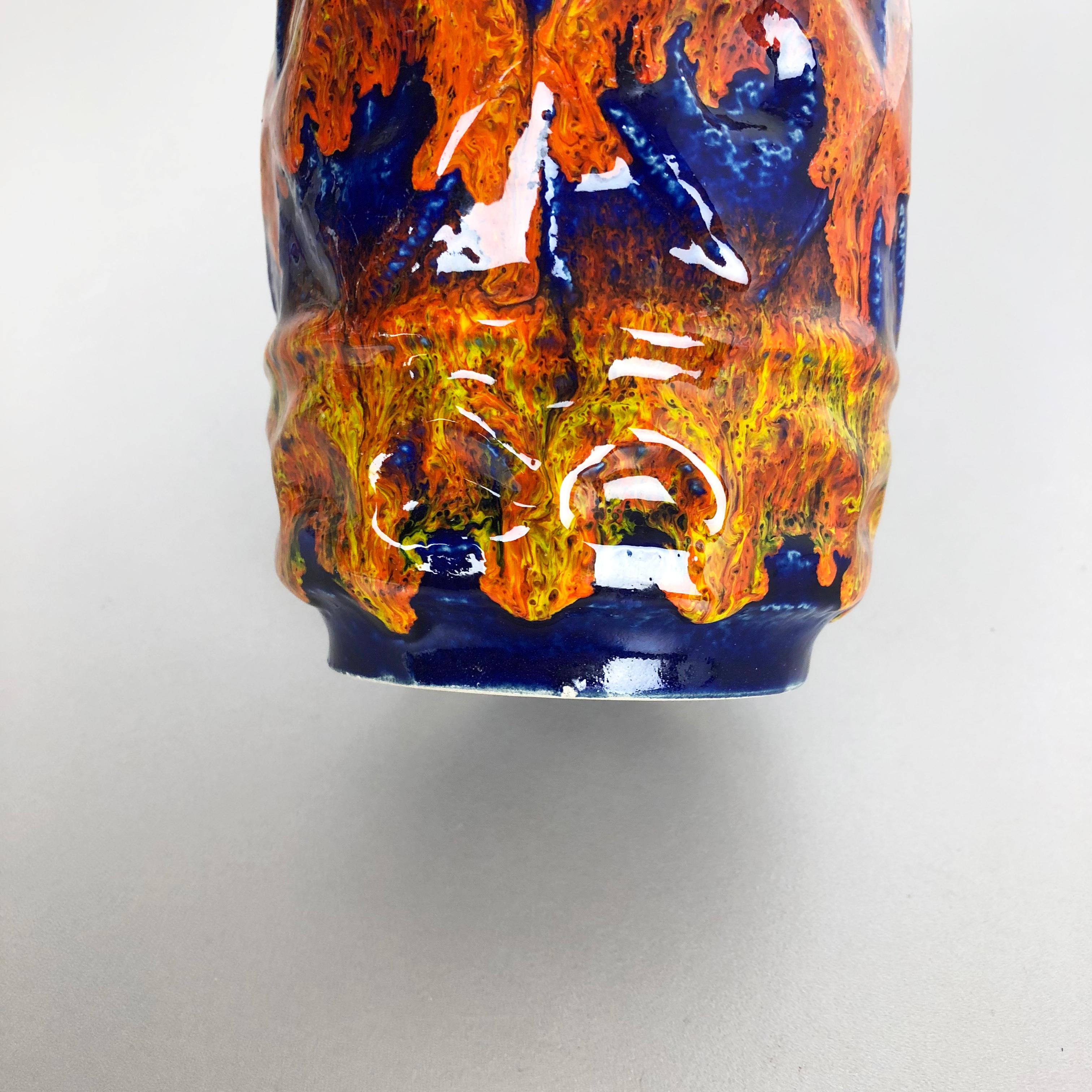 Super Colorful Fat Lava Pottery Vase by Bay Ceramics, Germany, 1950s 2